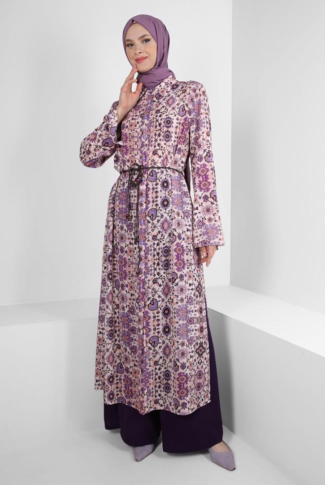 Tesettür giyim  BOL PAÇA BELİ LASTİKLİ CEPLİ PANTOLON 70516 - ALVİNA