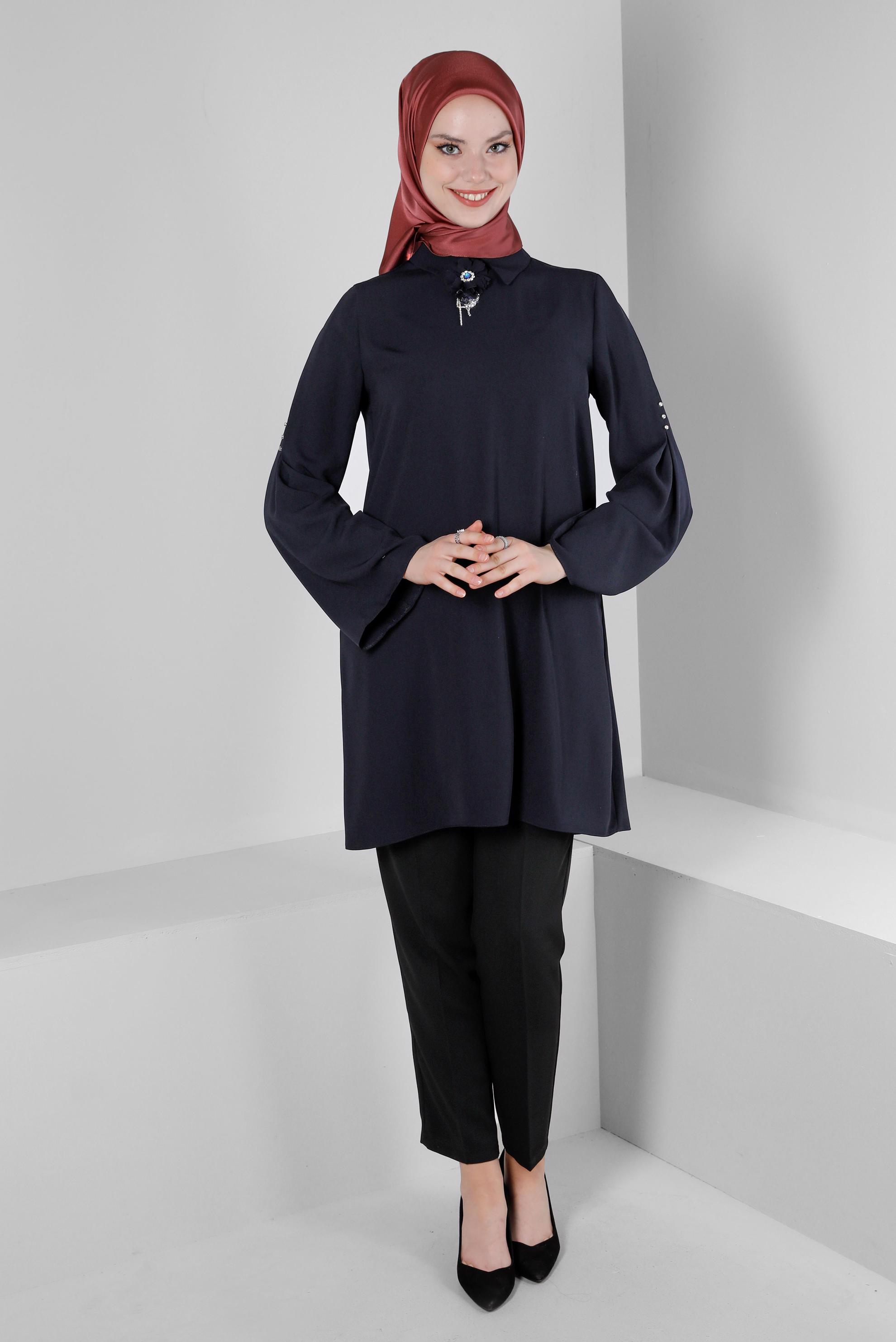 Tesettür giyim SİYAH HAVUÇ KESİM KLASİK PANTOLON 70517