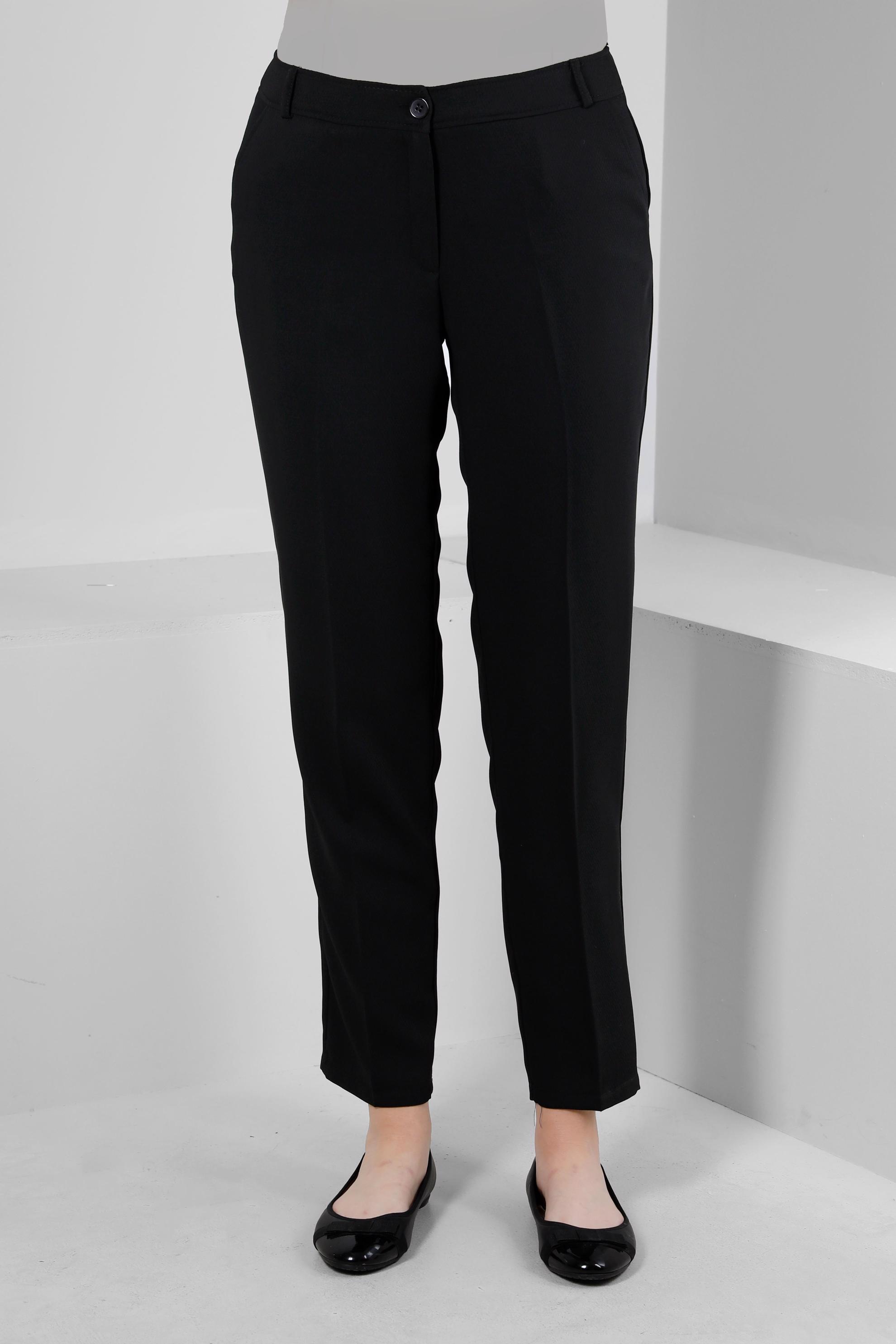 Tesettür giyim SİYAH HAVUÇ KESİM KLASİK PANTOLON 70517