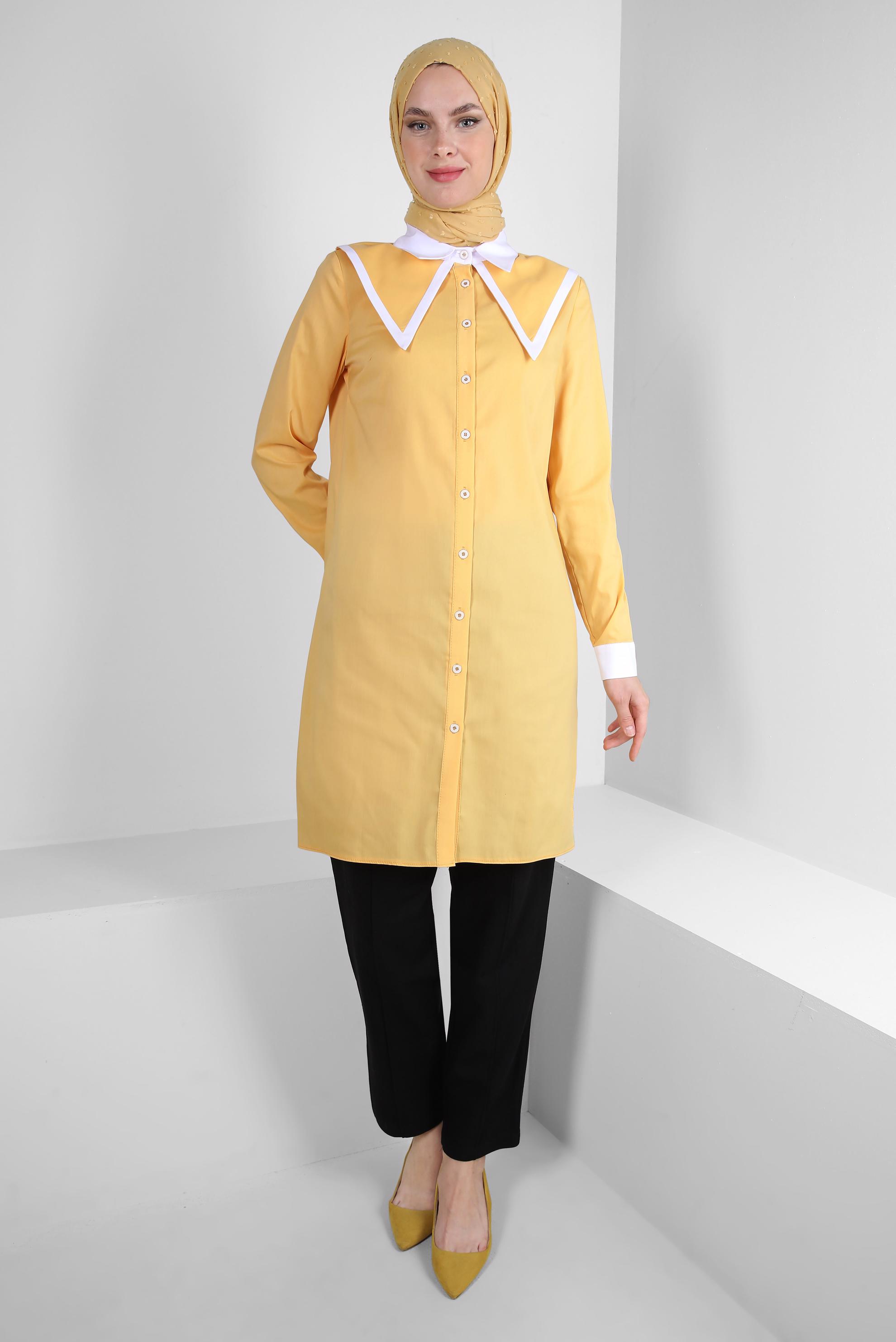 Tesettür giyim SİYAH BELİ LASTİKLİ KETEN PANTOLON 70518