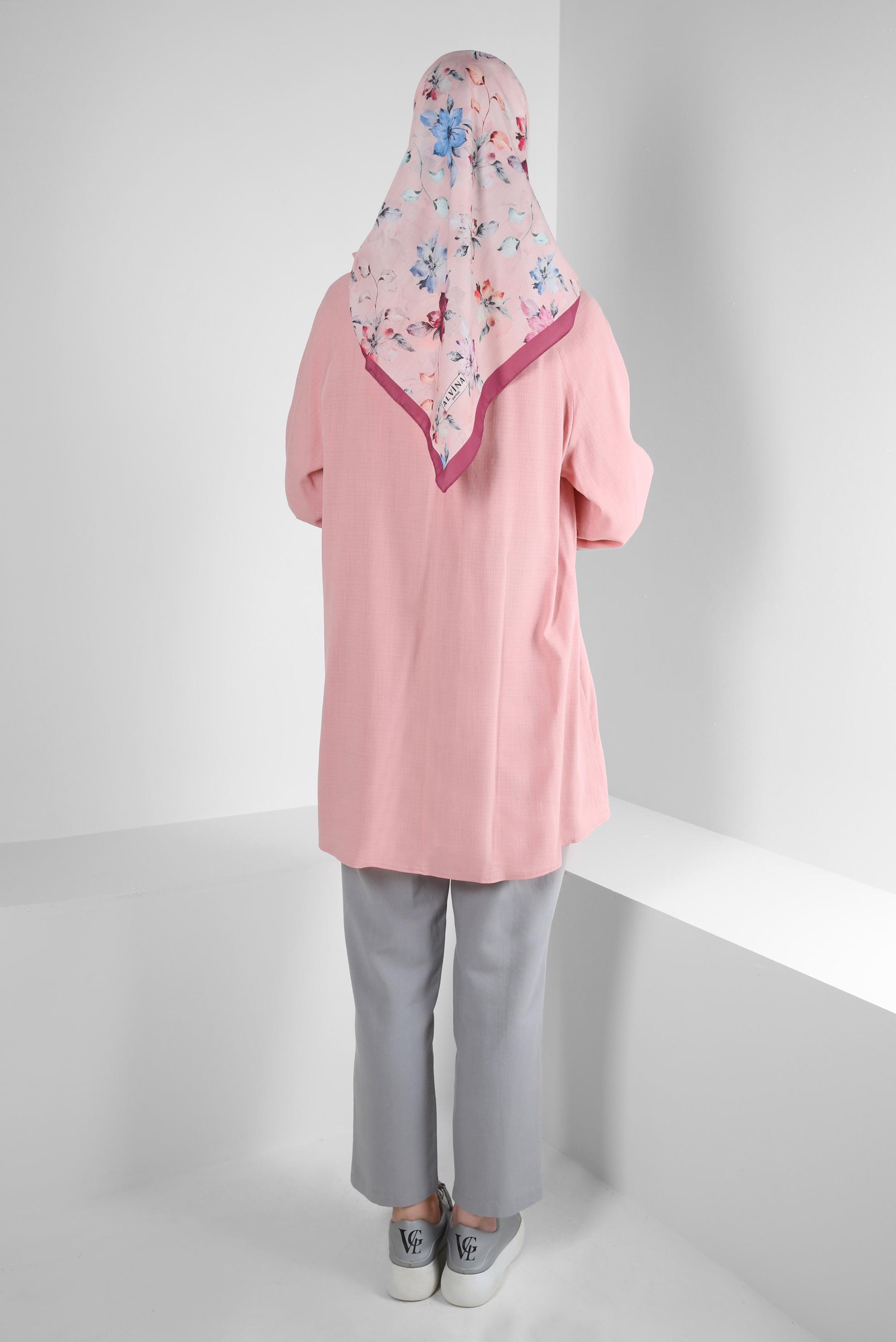 Tesettür giyim GRİ BELİ LASTİKLİ KETEN PANTOLON 70518