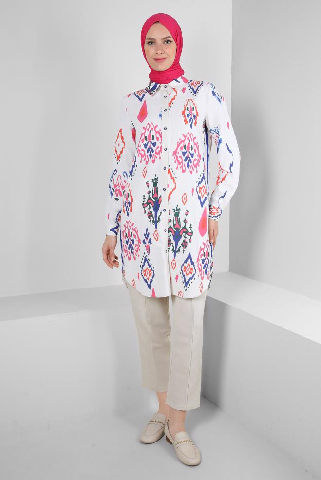 Tesettür giyim  BELİ LASTİKLİ KETEN PANTOLON 70518 - ALVİNA