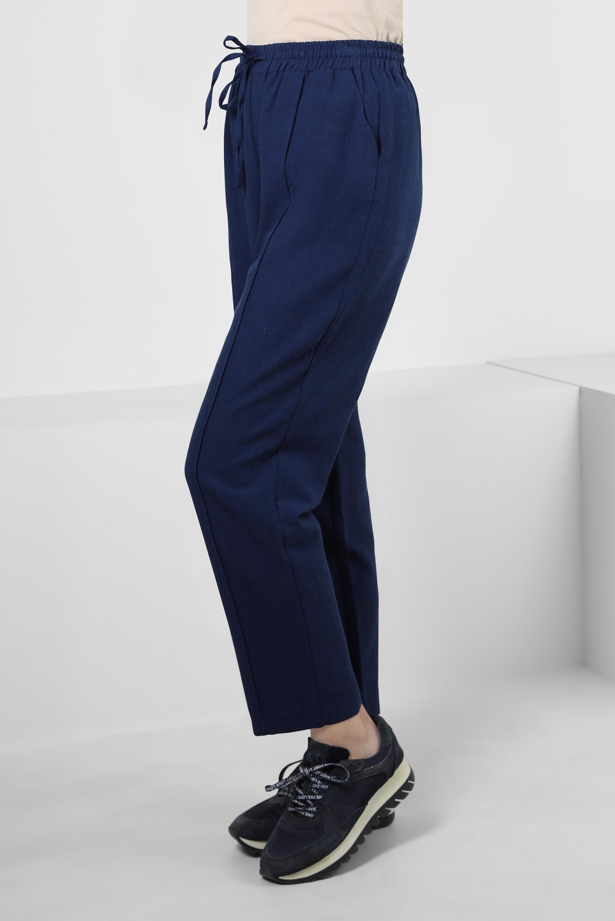 Tesettür giyim LACİVERT BELİ LASTİKLİ KETEN PANTOLON 70518