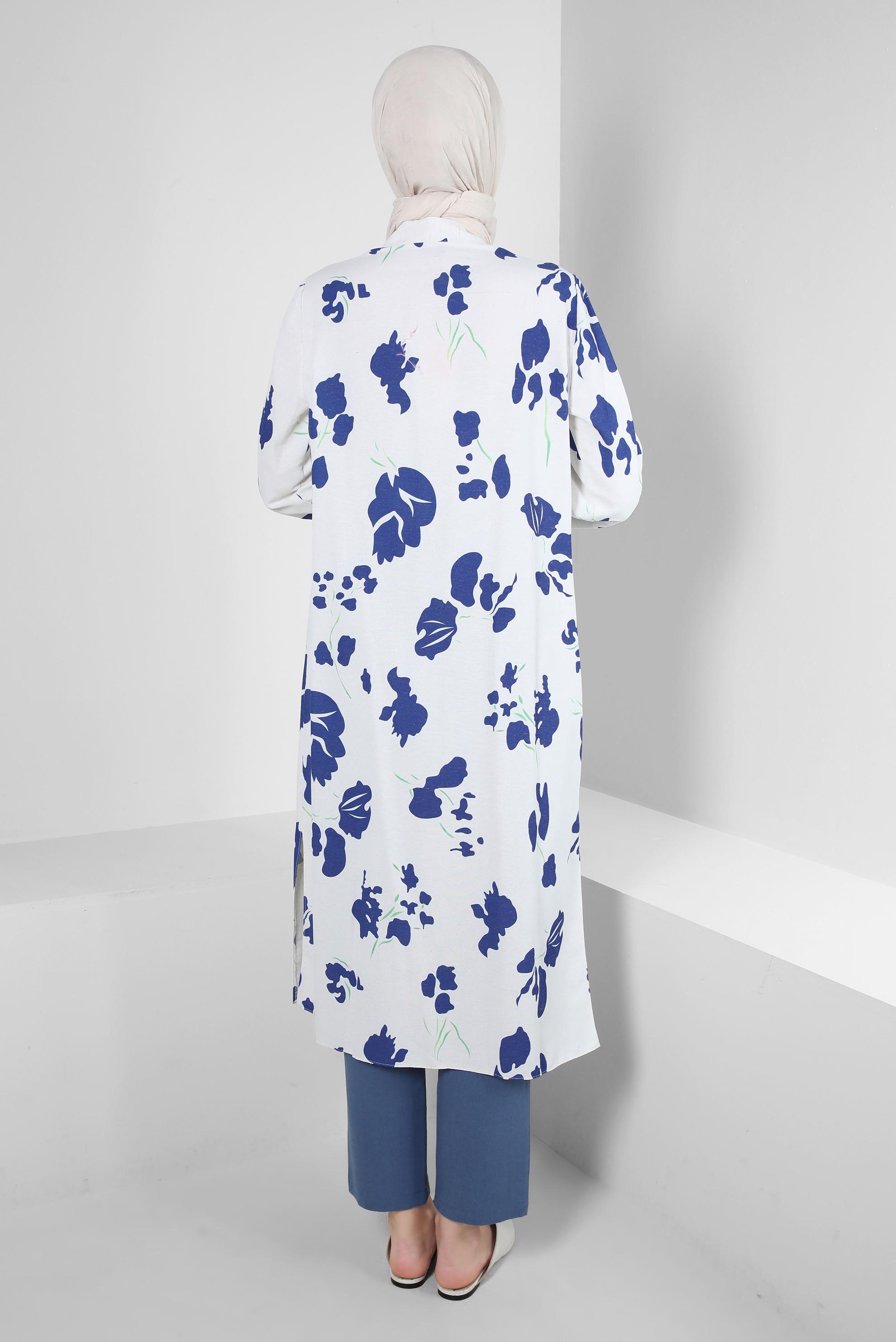 Tesettür giyim LACİVERT BELİ LASTİKLİ KETEN PANTOLON 70518