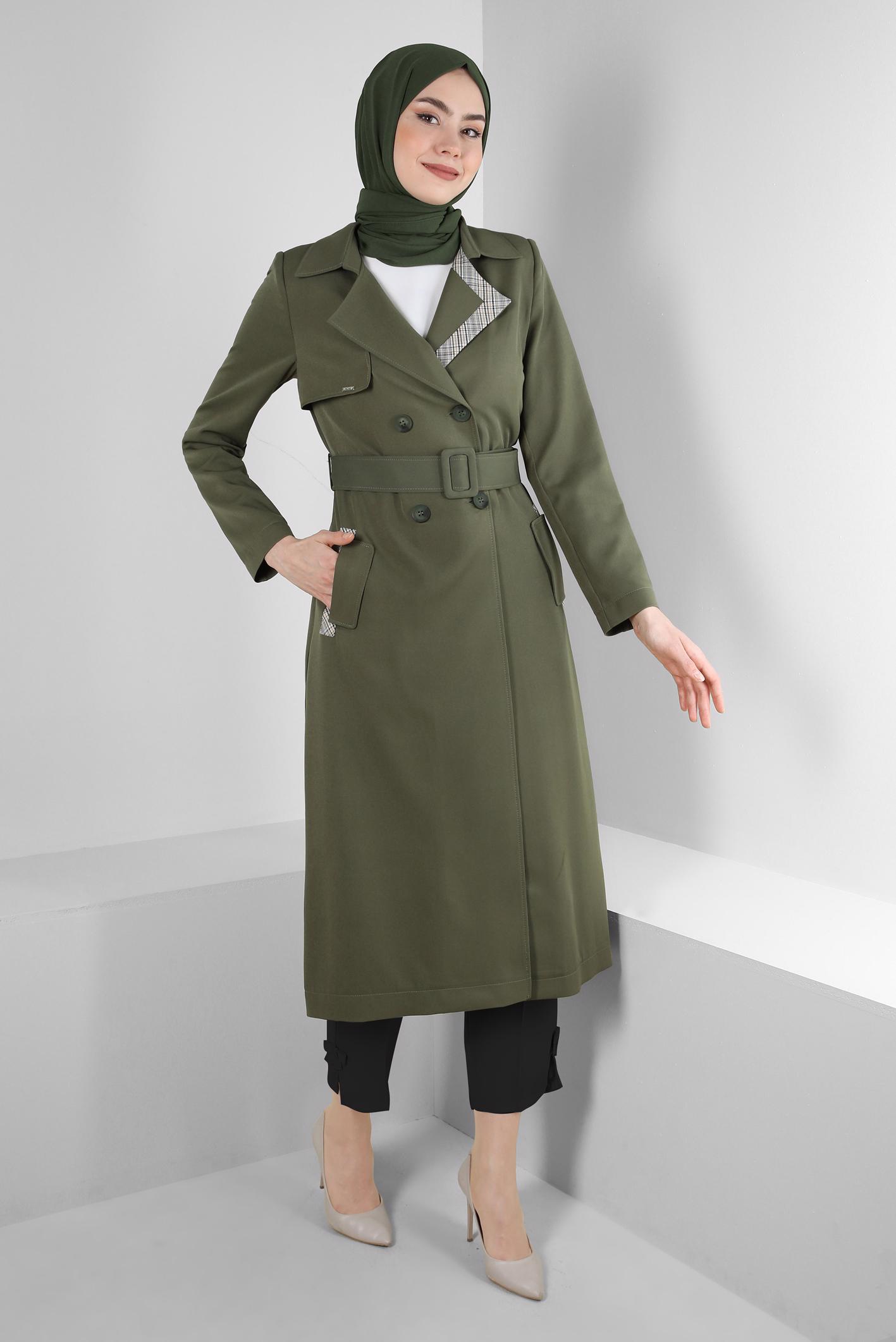 Tesettür giyim SİYAH FİYONK DETAYLI HAVUÇ KESİM PANTOLON 70519