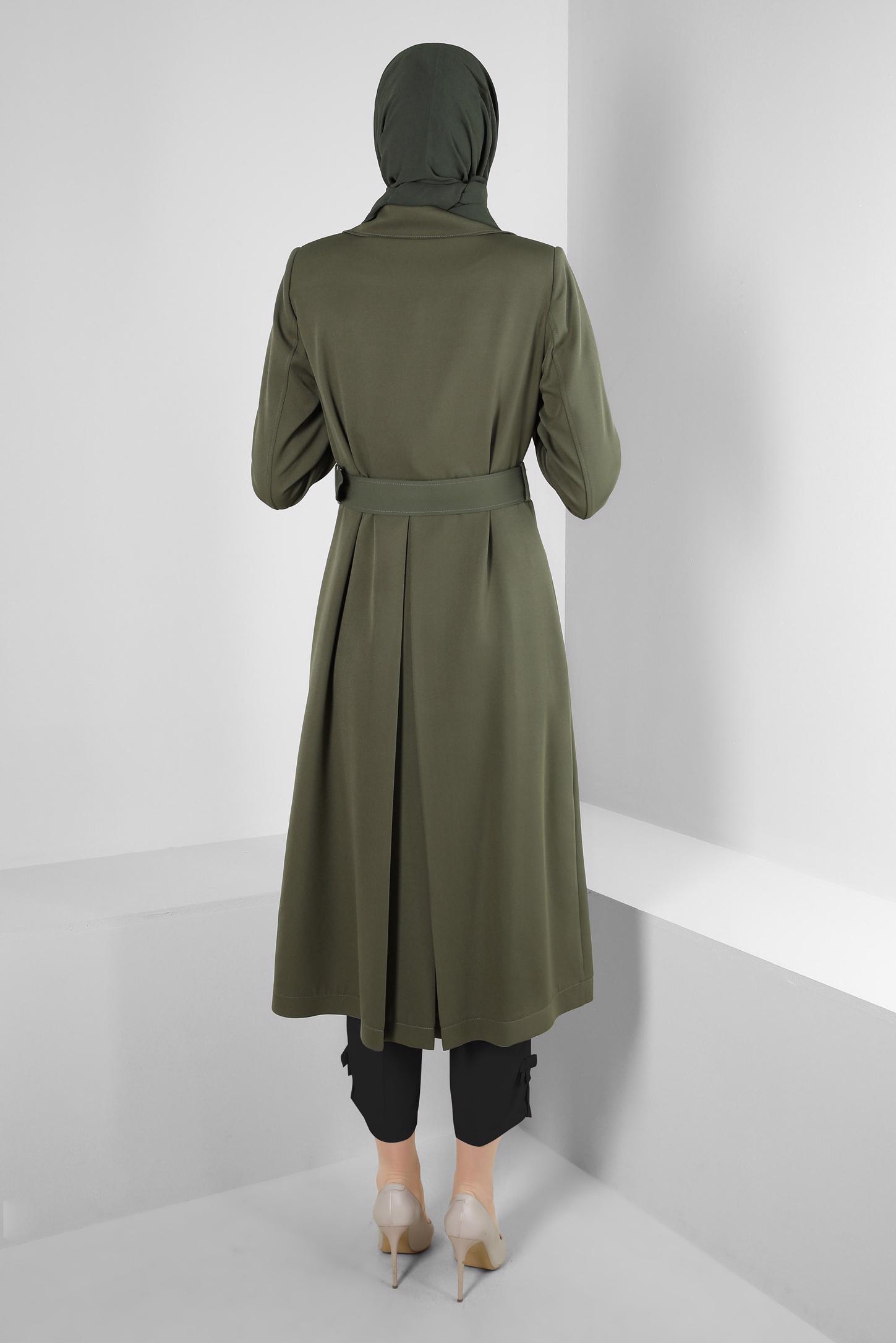 Tesettür giyim SİYAH FİYONK DETAYLI HAVUÇ KESİM PANTOLON 70519