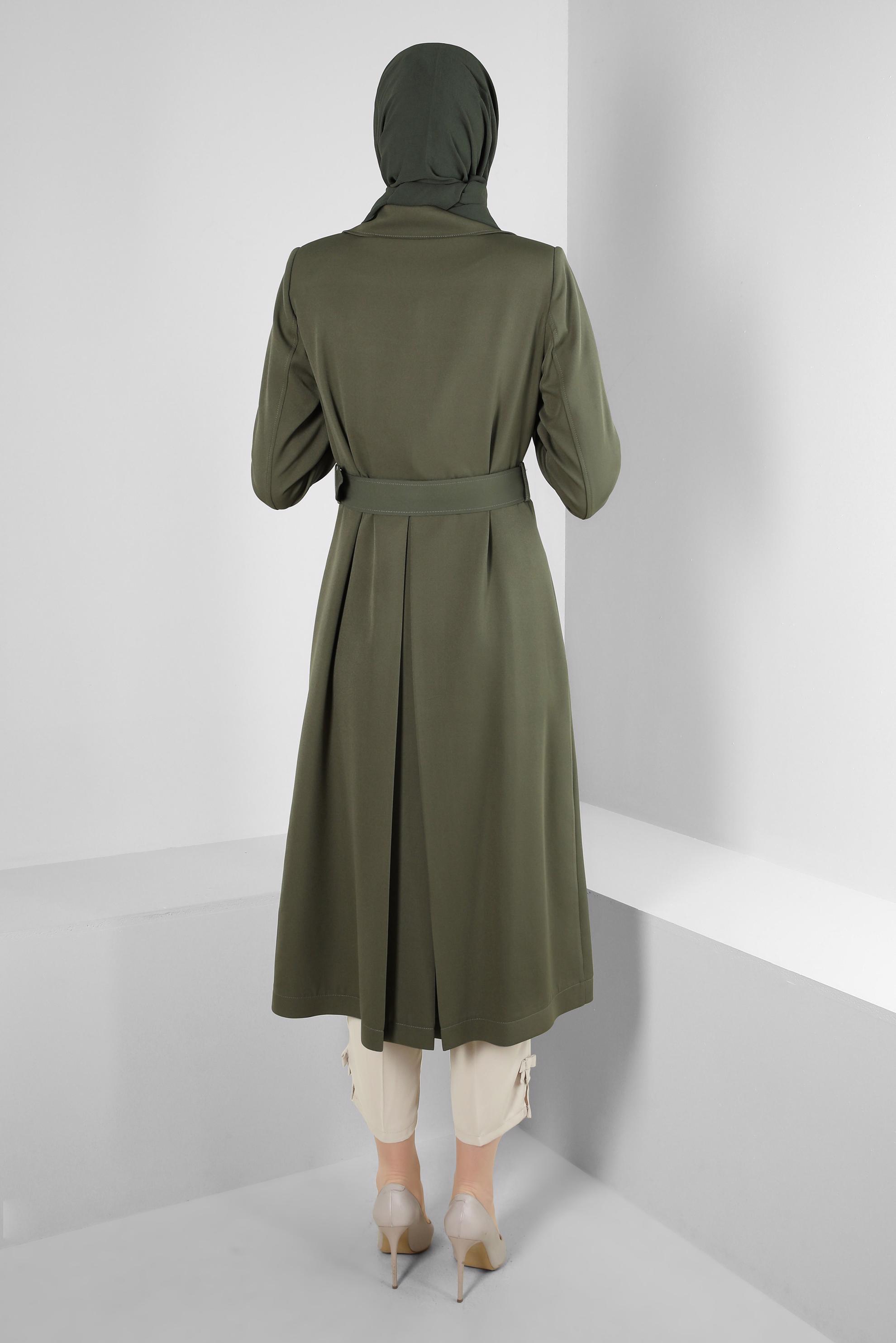 Tesettür giyim BEJ FİYONK DETAYLI HAVUÇ KESİM PANTOLON 70519