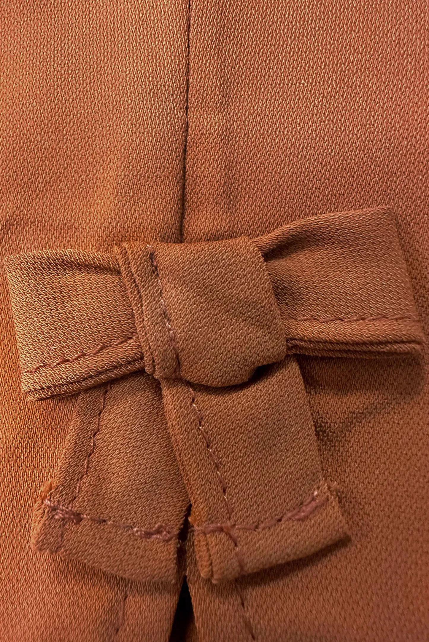 Tesettür giyim TABA FİYONK DETAYLI HAVUÇ KESİM PANTOLON 70519