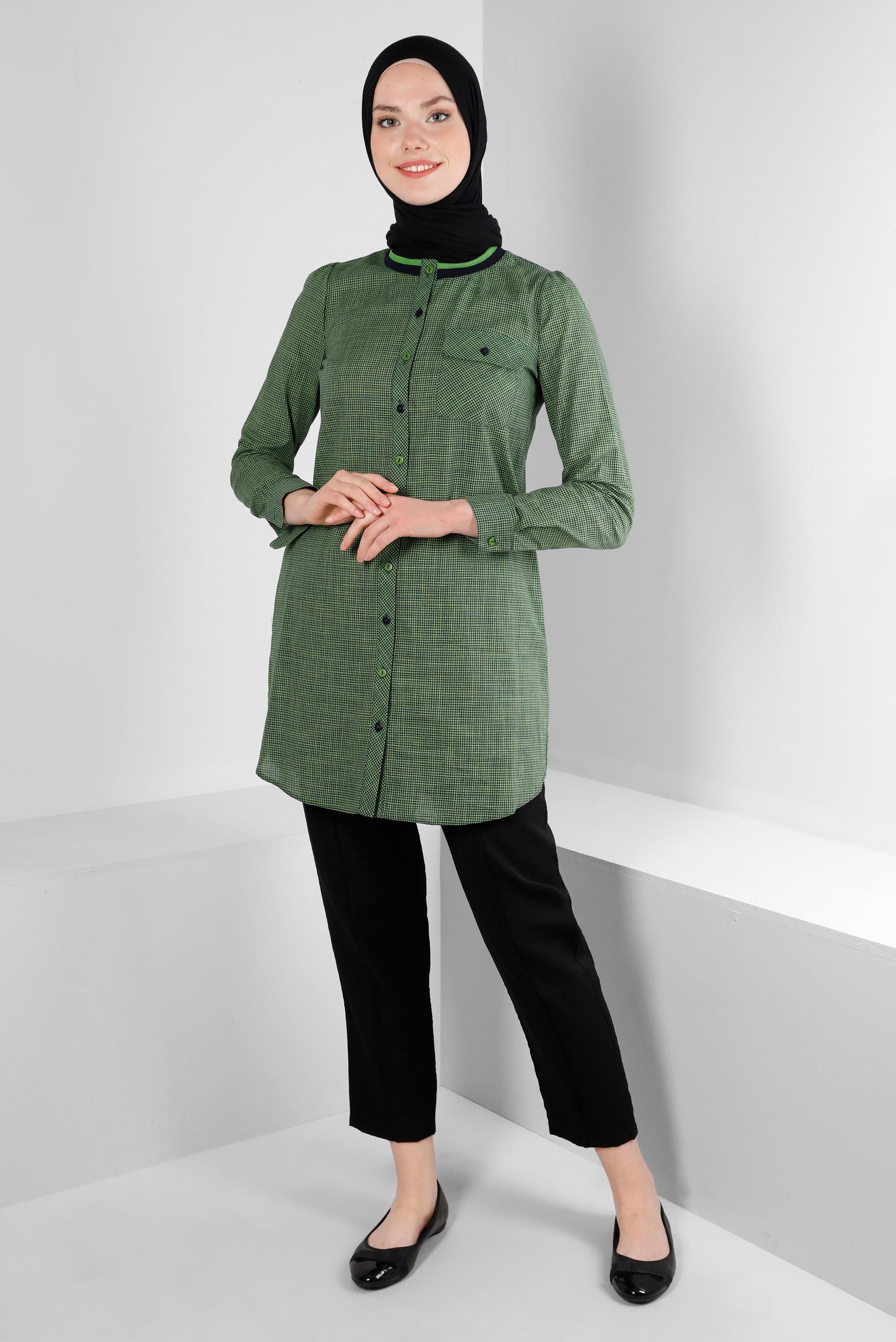 Tesettür giyim SİYAH BELİ LASTİKLİ DİKİŞ DETAYLI PANTOLON 70520