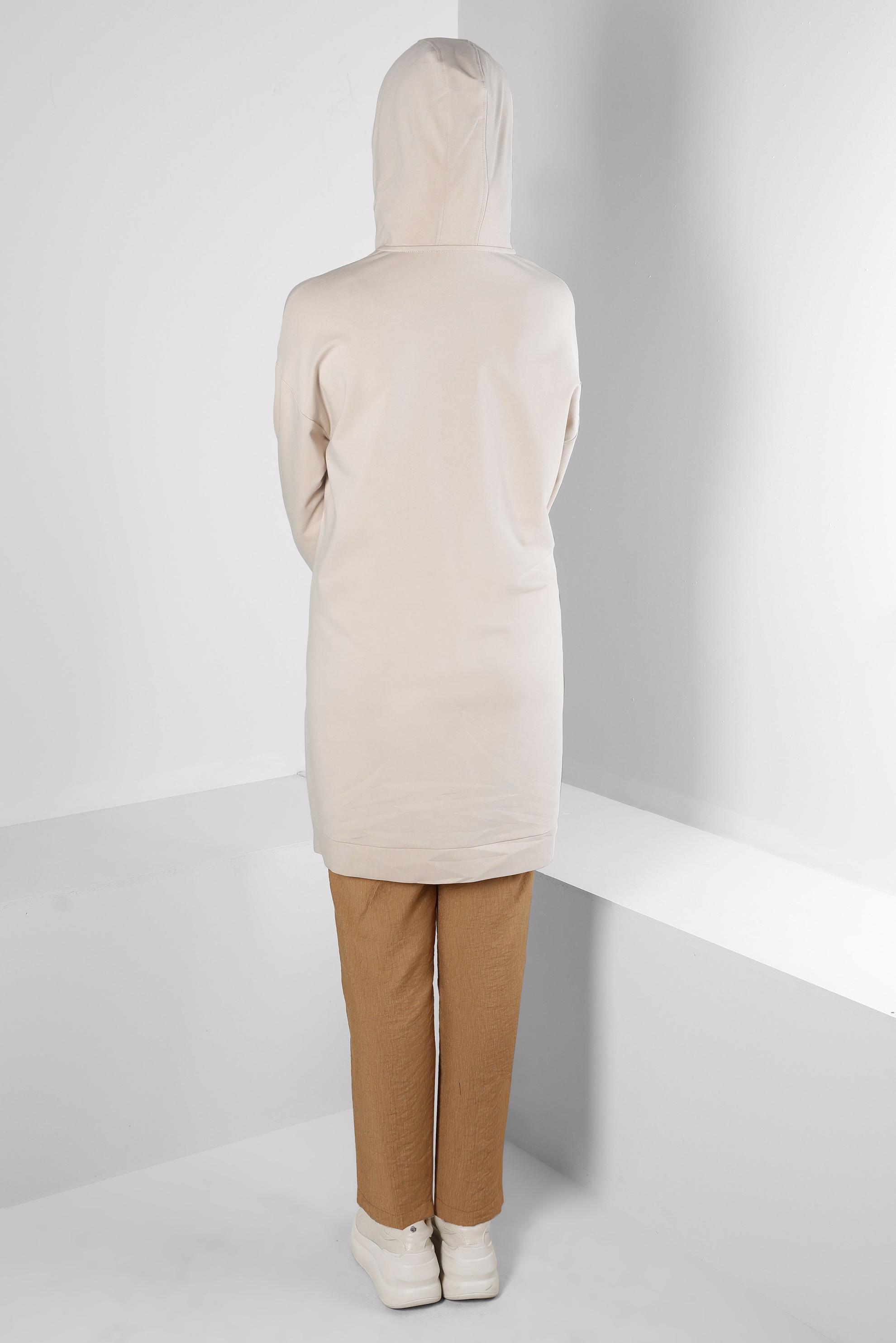 Tesettür giyim KAHVE BELİ LASTİKLİ DİKİŞ DETAYLI PANTOLON 70520