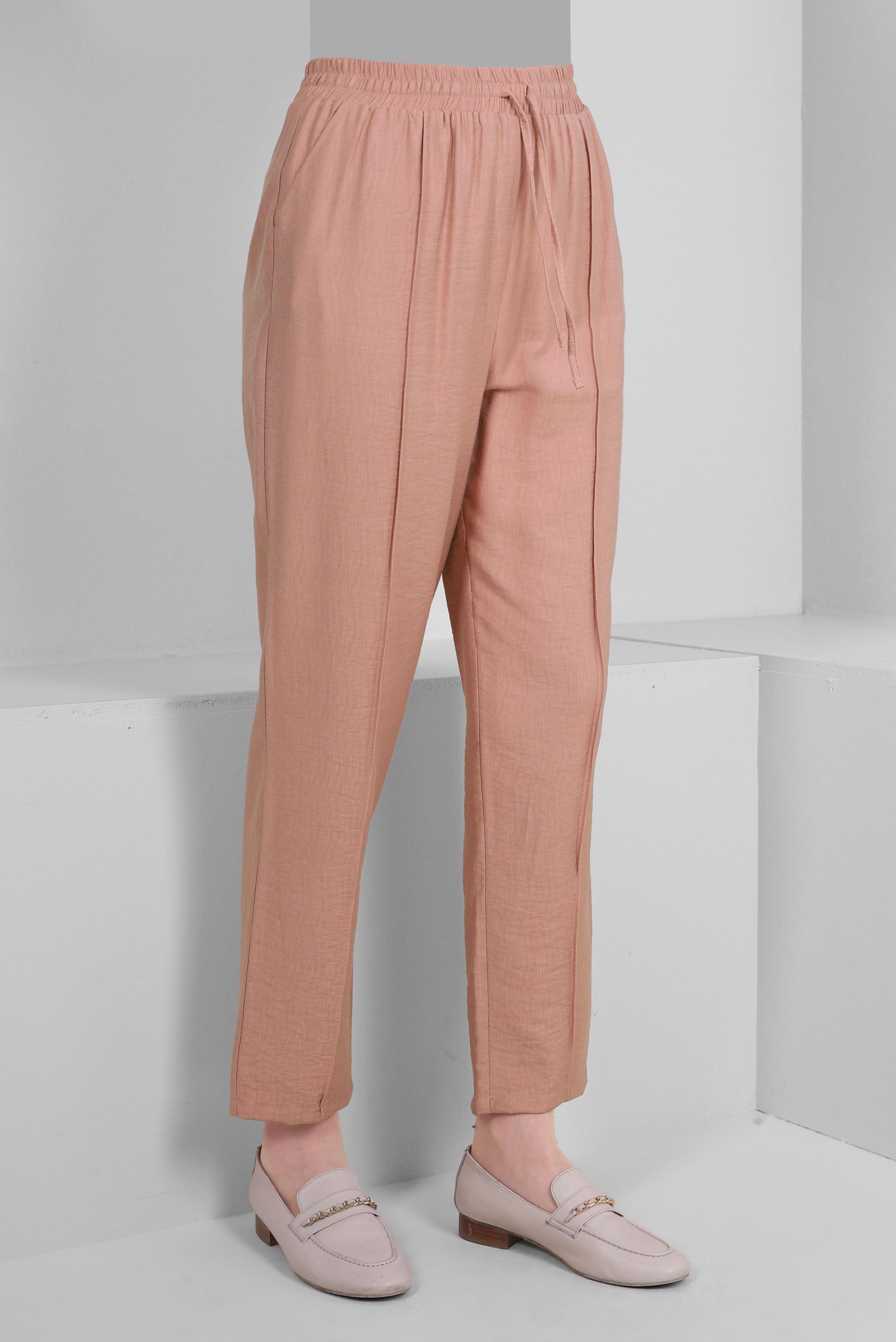 Tesettür giyim PUDRA BELİ LASTİKLİ DİKİŞ DETAYLI PANTOLON 70520