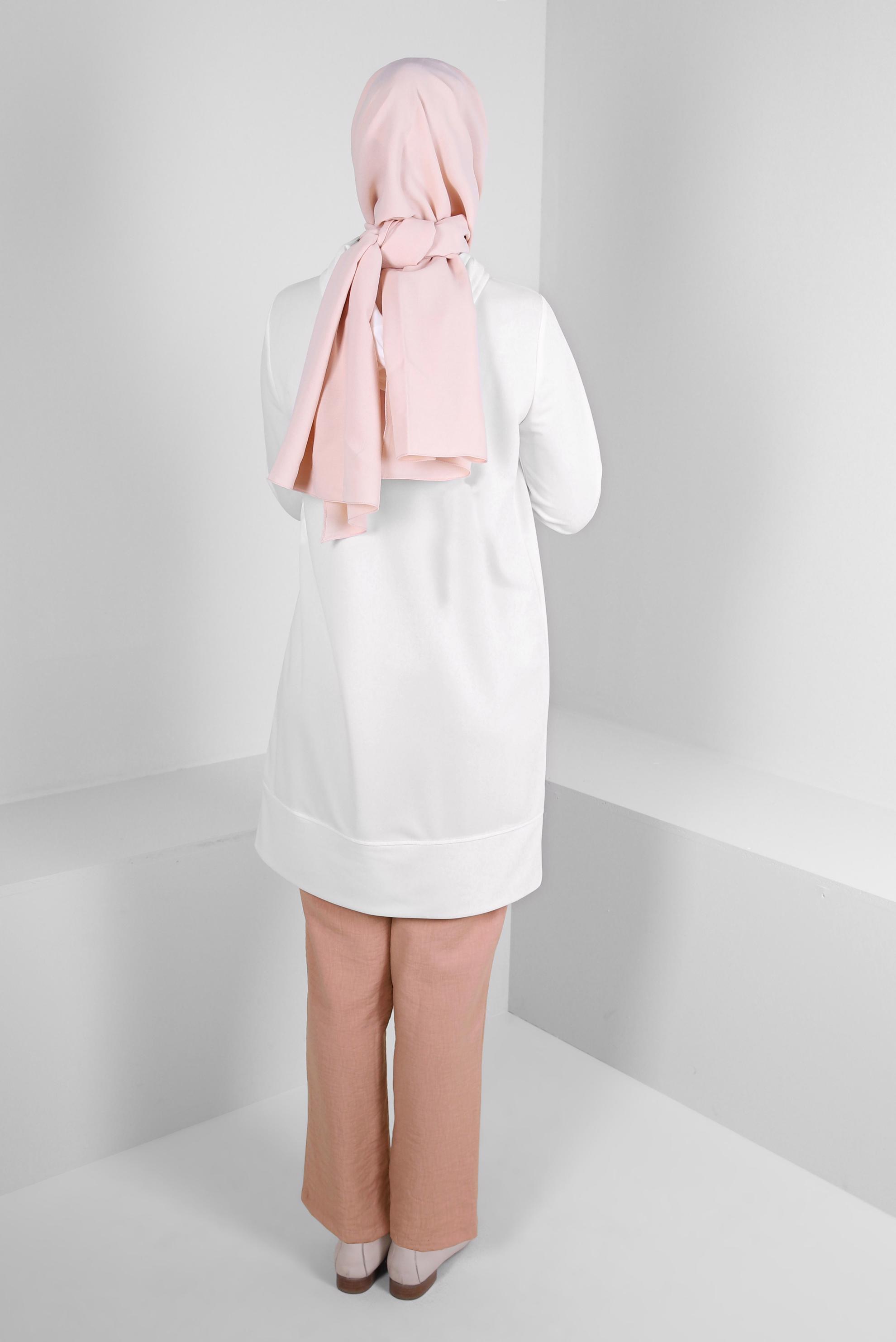 Tesettür giyim PUDRA BELİ LASTİKLİ DİKİŞ DETAYLI PANTOLON 70520