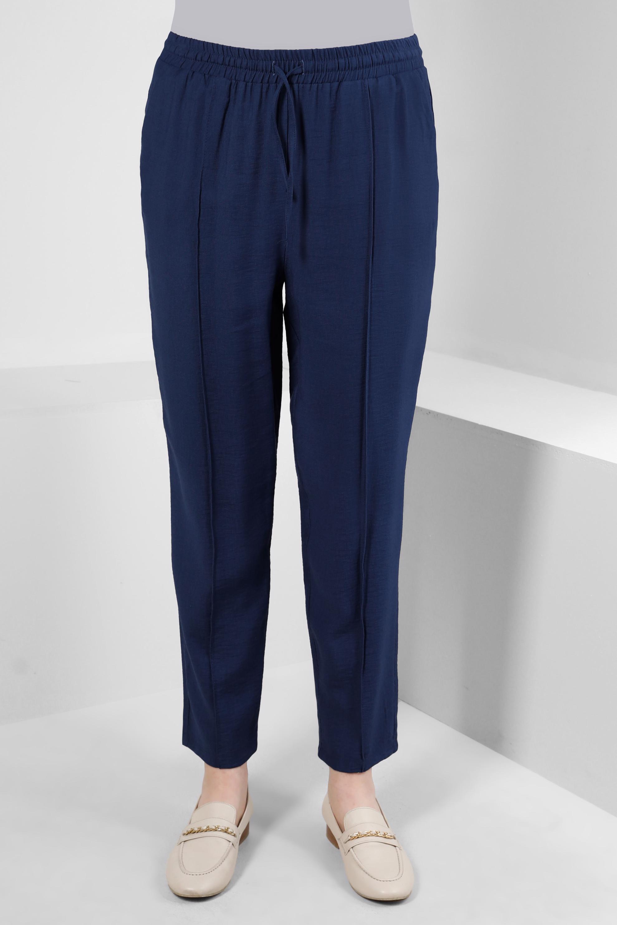 Tesettür giyim LACİVERT BELİ LASTİKLİ DİKİŞ DETAYLI PANTOLON 70520