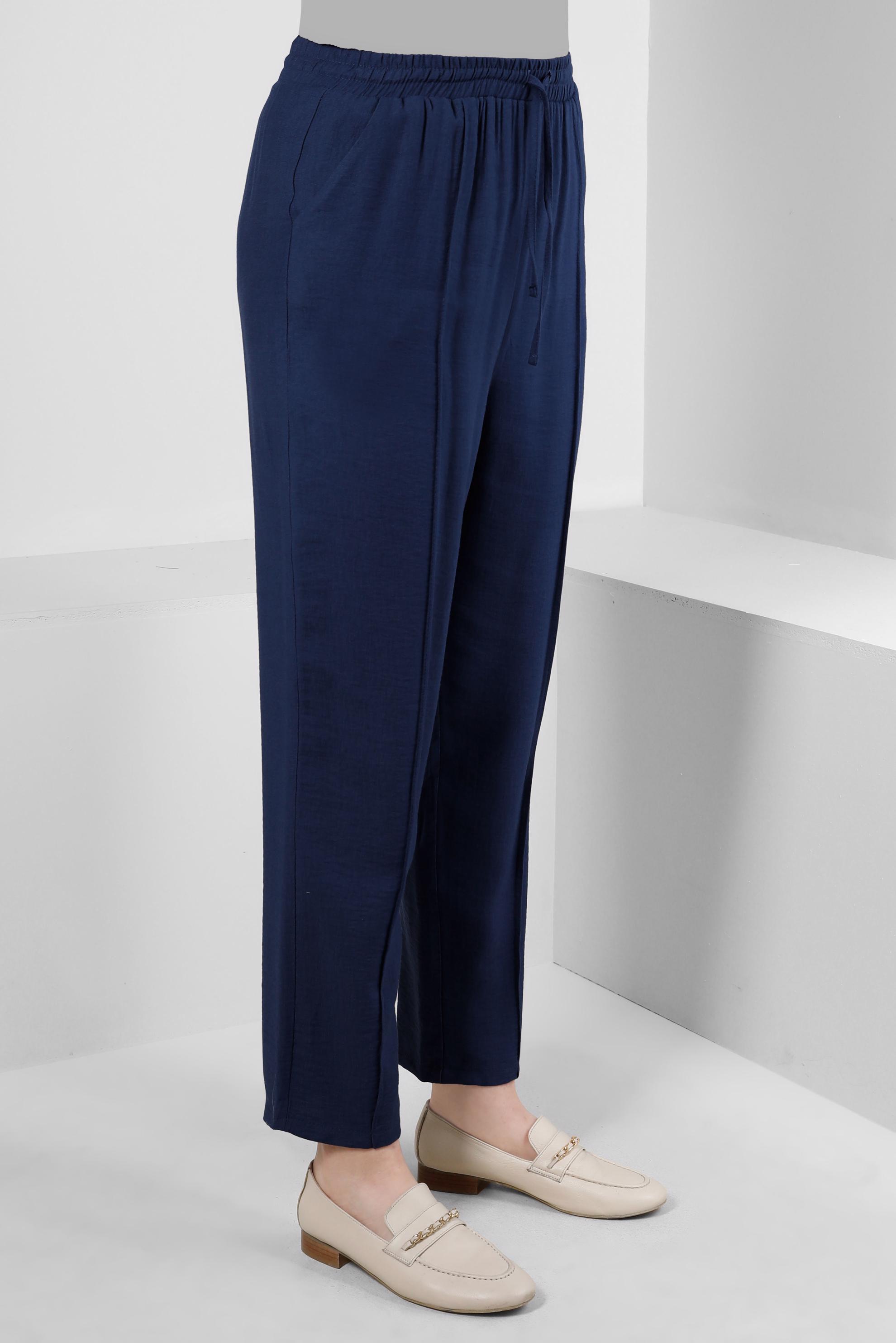 Tesettür giyim LACİVERT BELİ LASTİKLİ DİKİŞ DETAYLI PANTOLON 70520