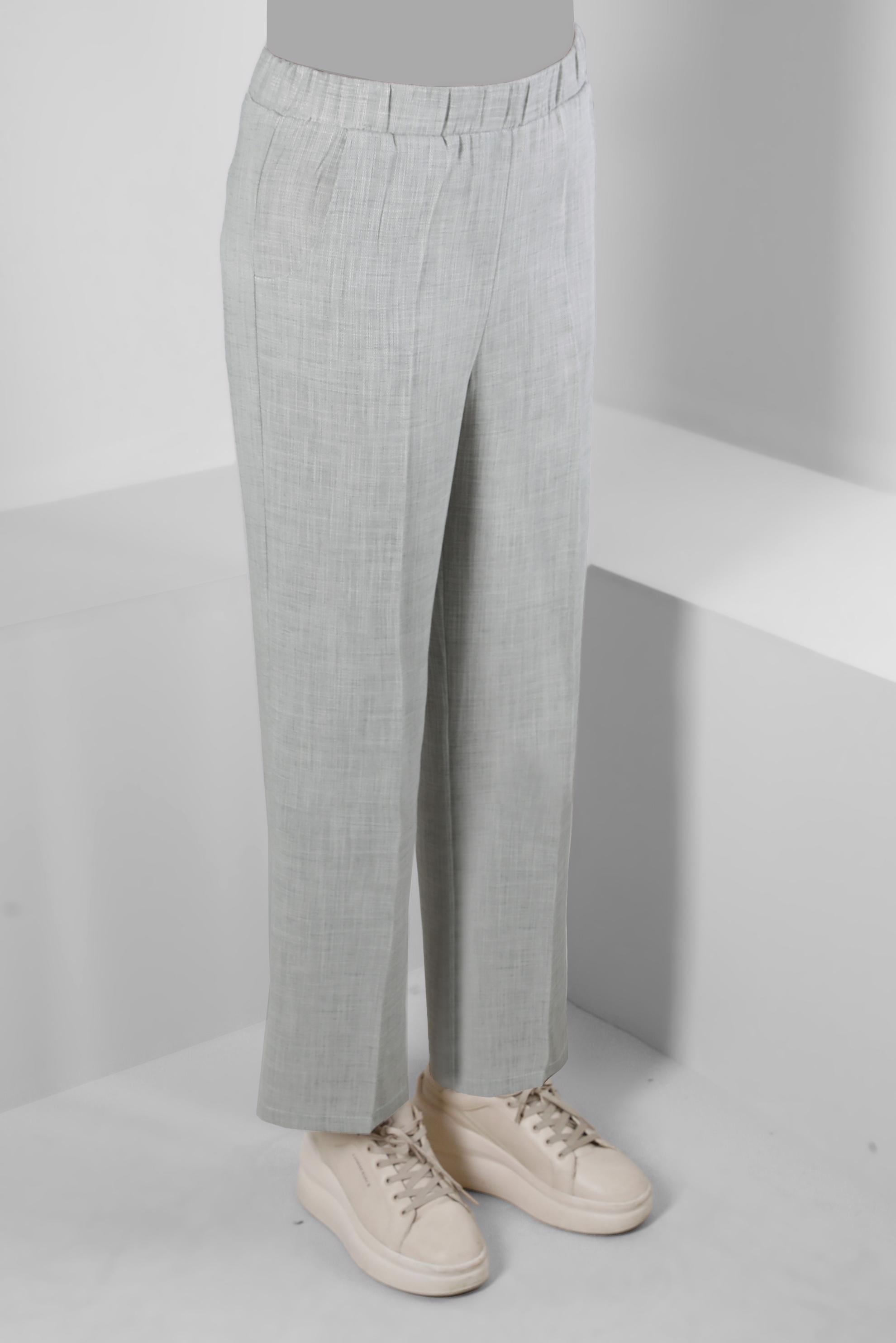 Tesettür giyim GÜMÜŞ BELİ LASTİKLİ GENİŞ PAÇA PANTOLON 70521