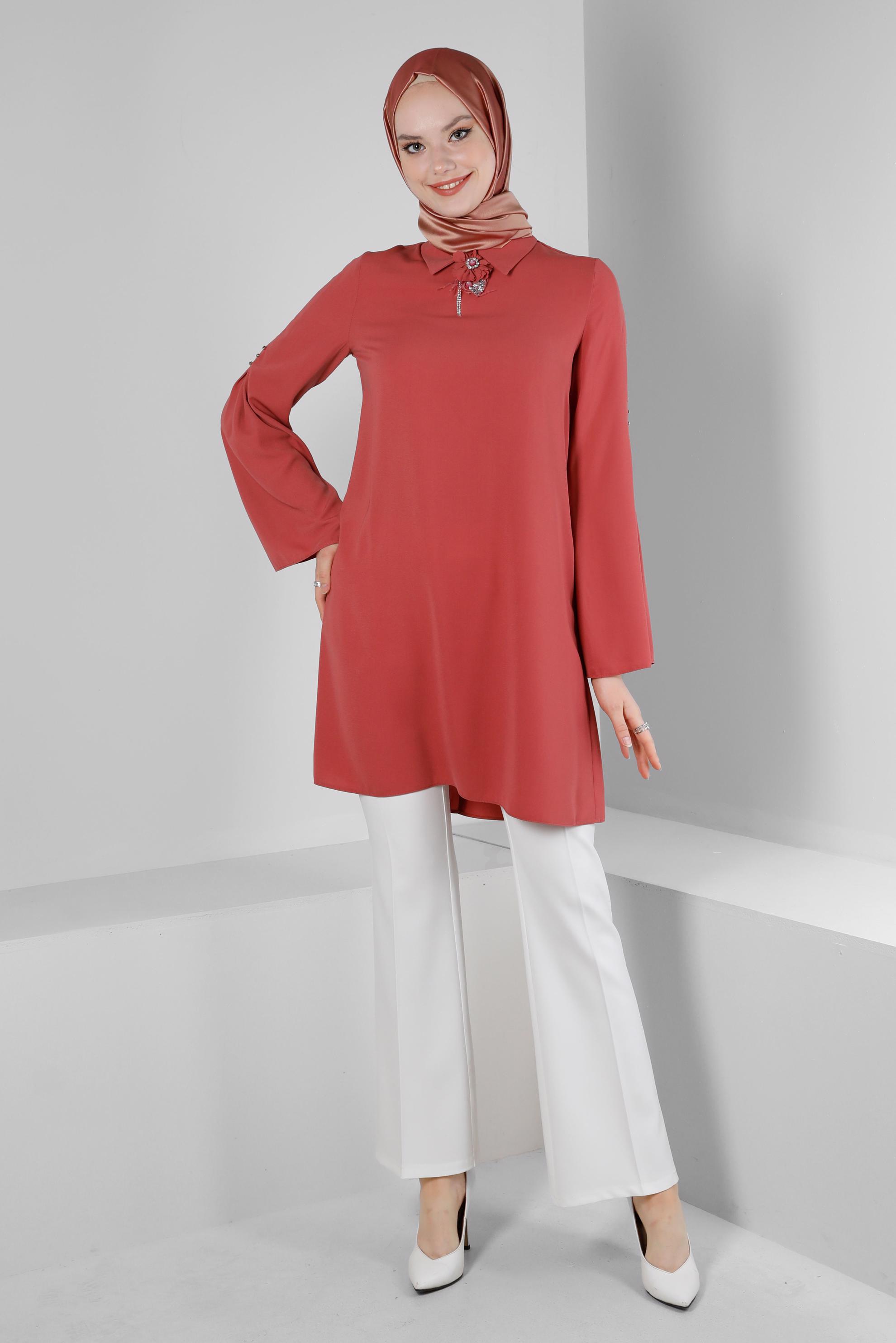 Tesettür giyim BEYAZ İSPANYOL PAÇA KLASİK PANTOLON 70523