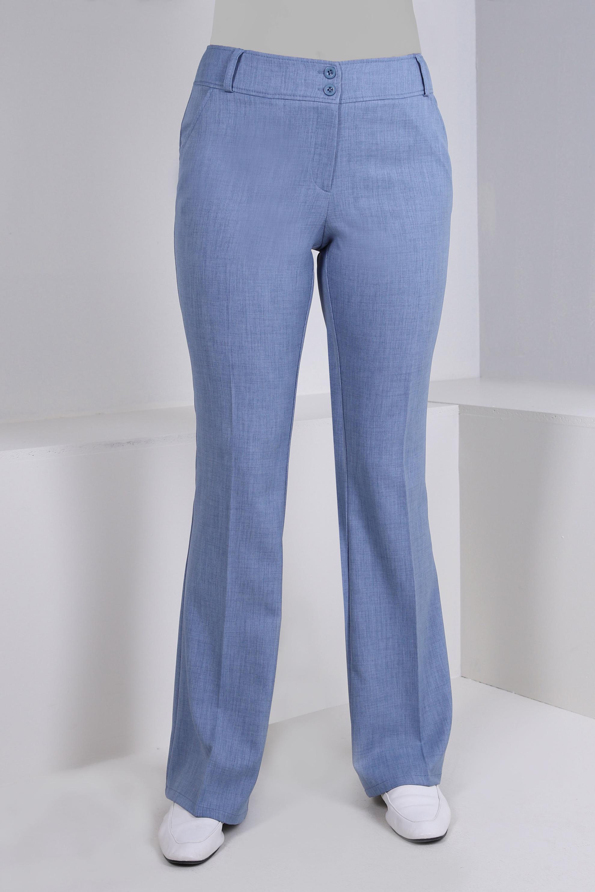 Tesettür giyim MAVİ İSPANYOL PAÇA KLASİK PANTOLON 70523