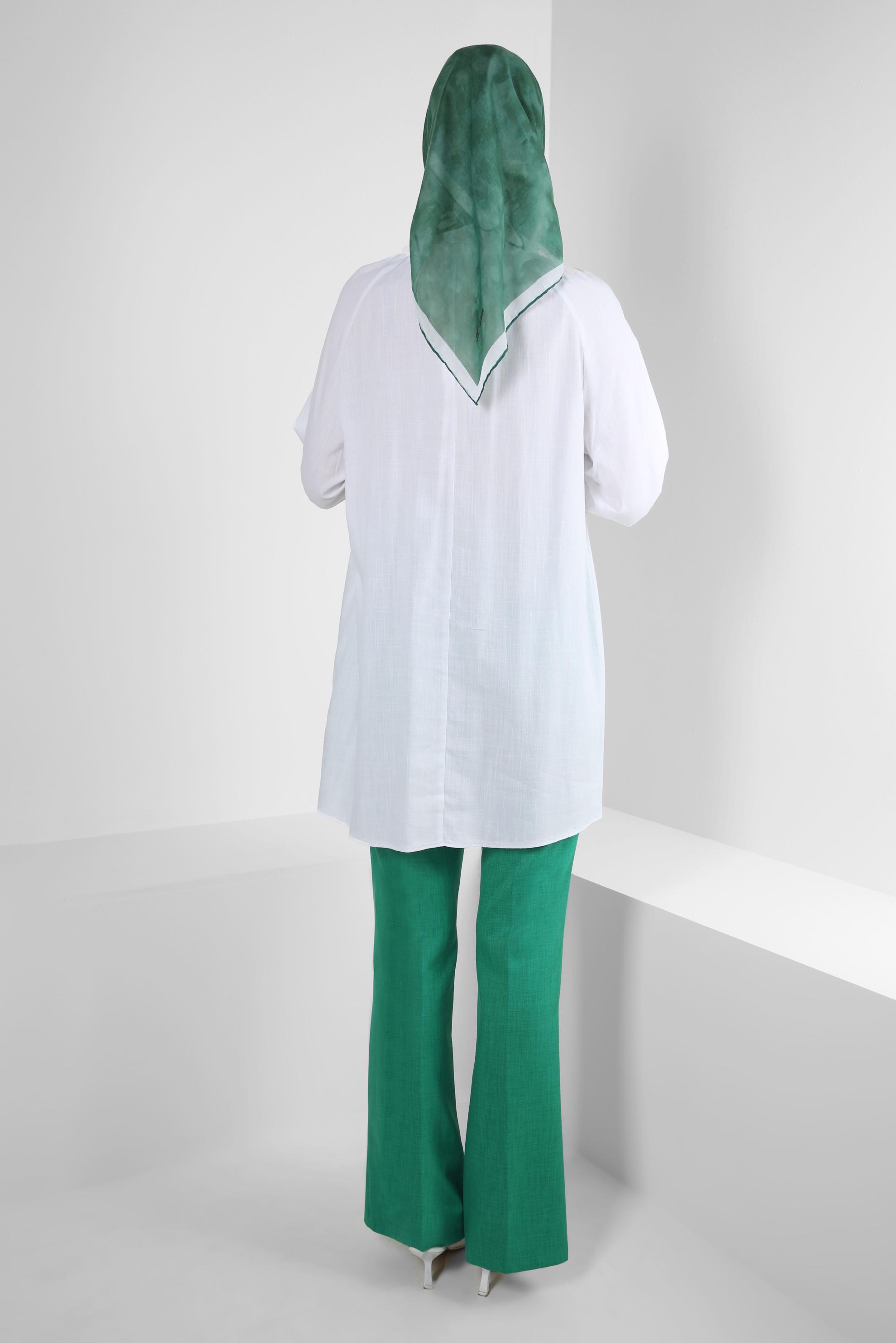 Tesettür giyim YEŞİL İSPANYOL PAÇA KLASİK PANTOLON 70523