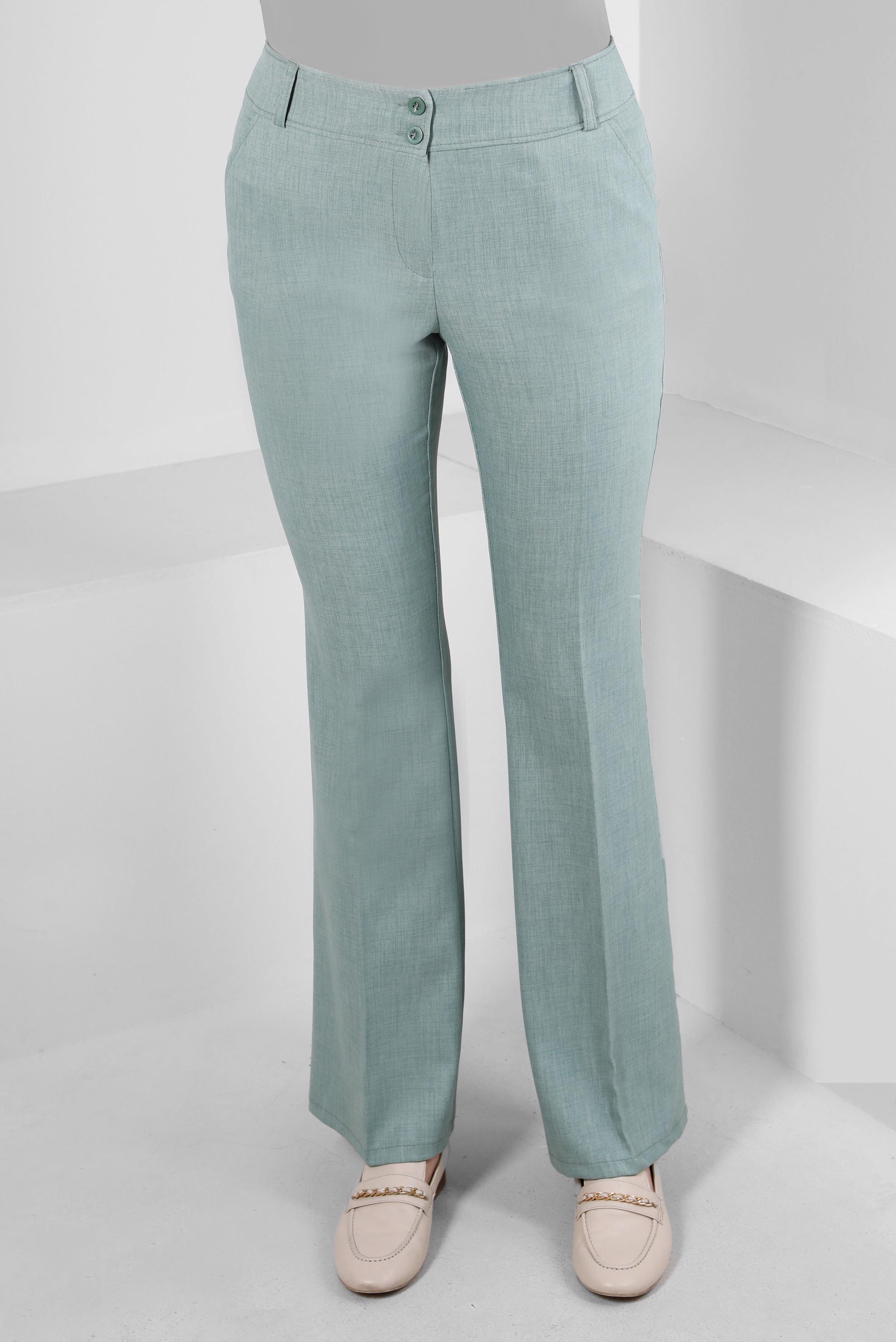 Tesettür giyim YEŞİL İSPANYOL PAÇA KLASİK PANTOLON 70523