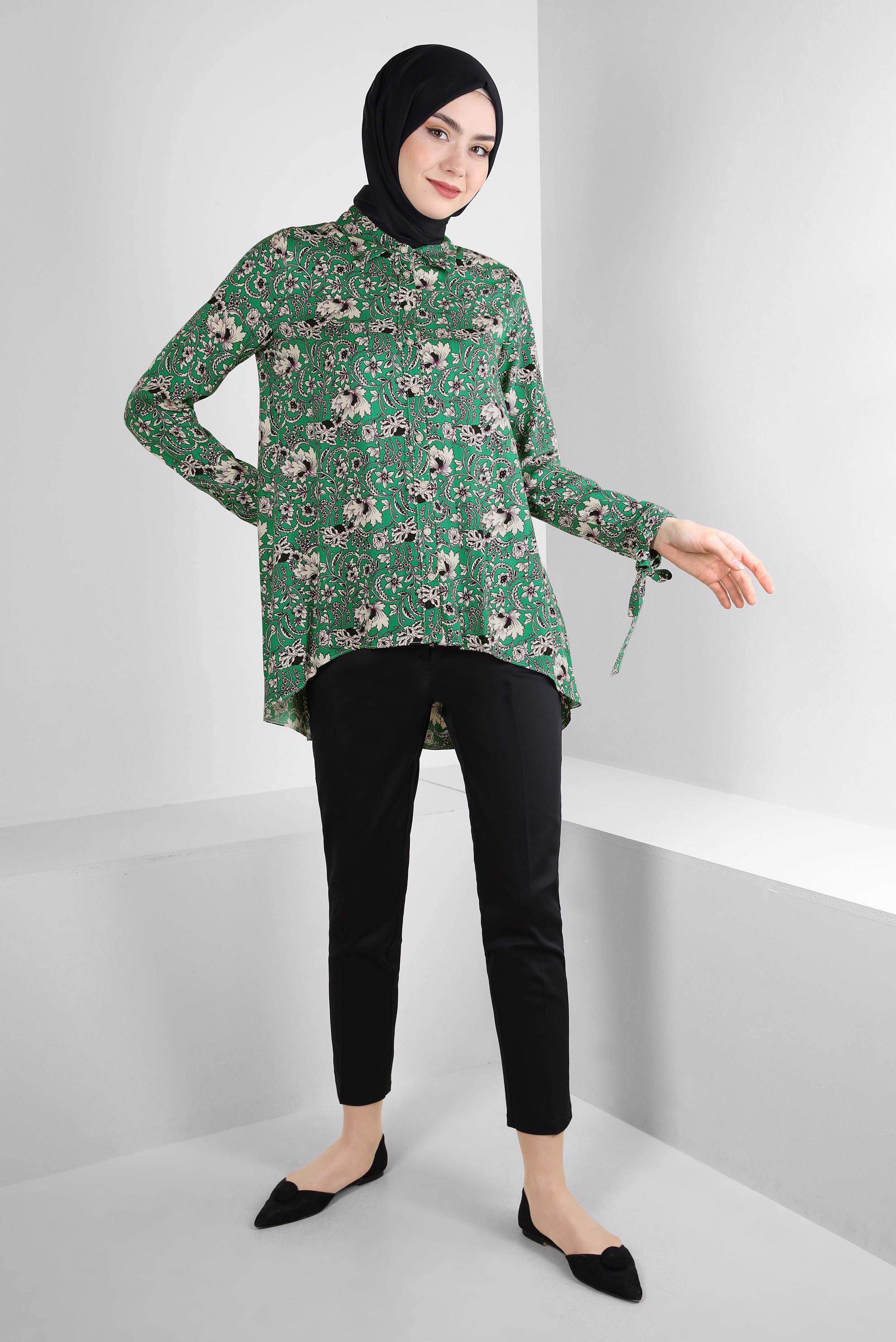 Tesettür giyim SİYAH DAR PAÇA ÇİFT DÜĞMELİ PANTOLON 70525