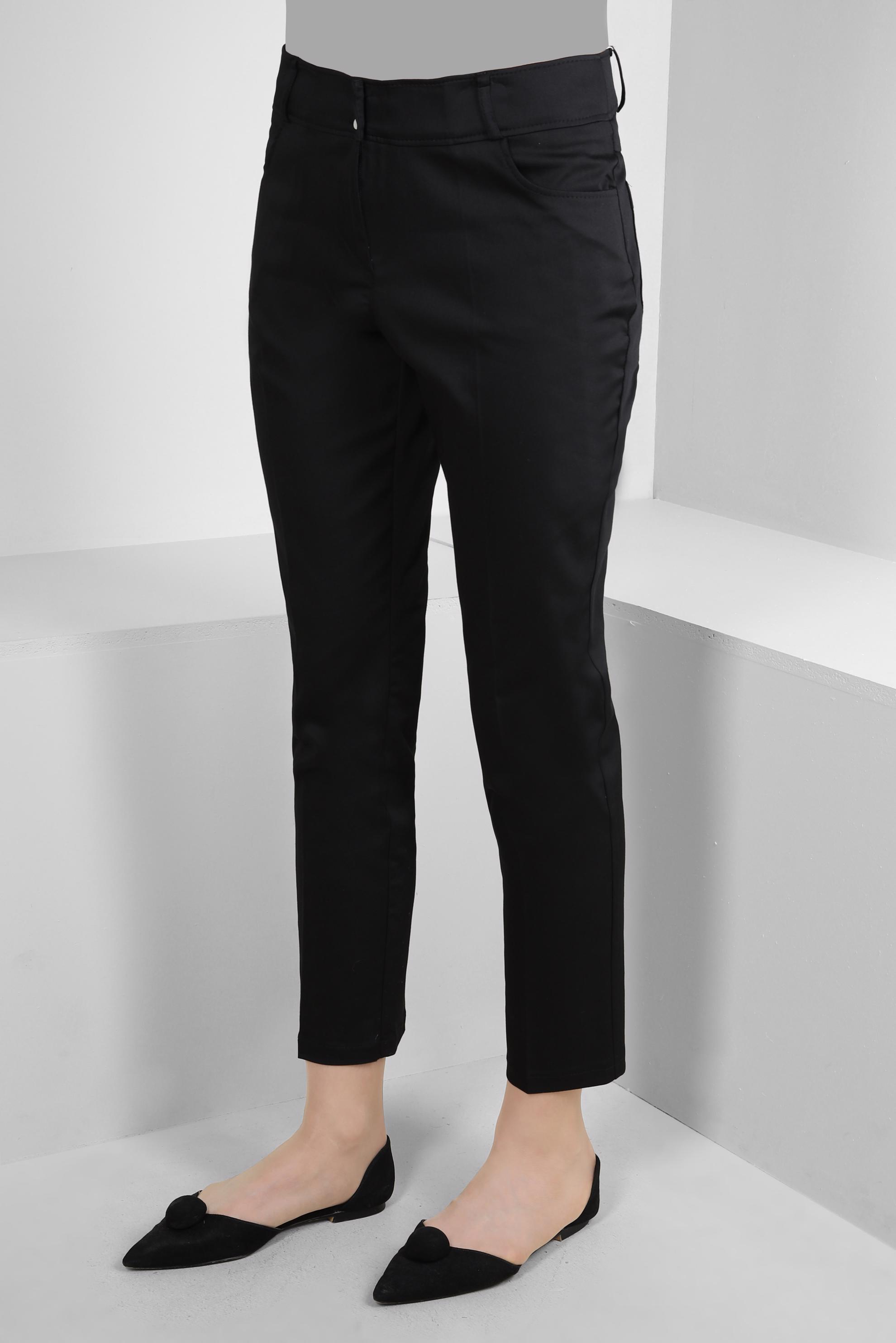 Tesettür giyim SİYAH DAR PAÇA ÇİFT DÜĞMELİ PANTOLON 70525