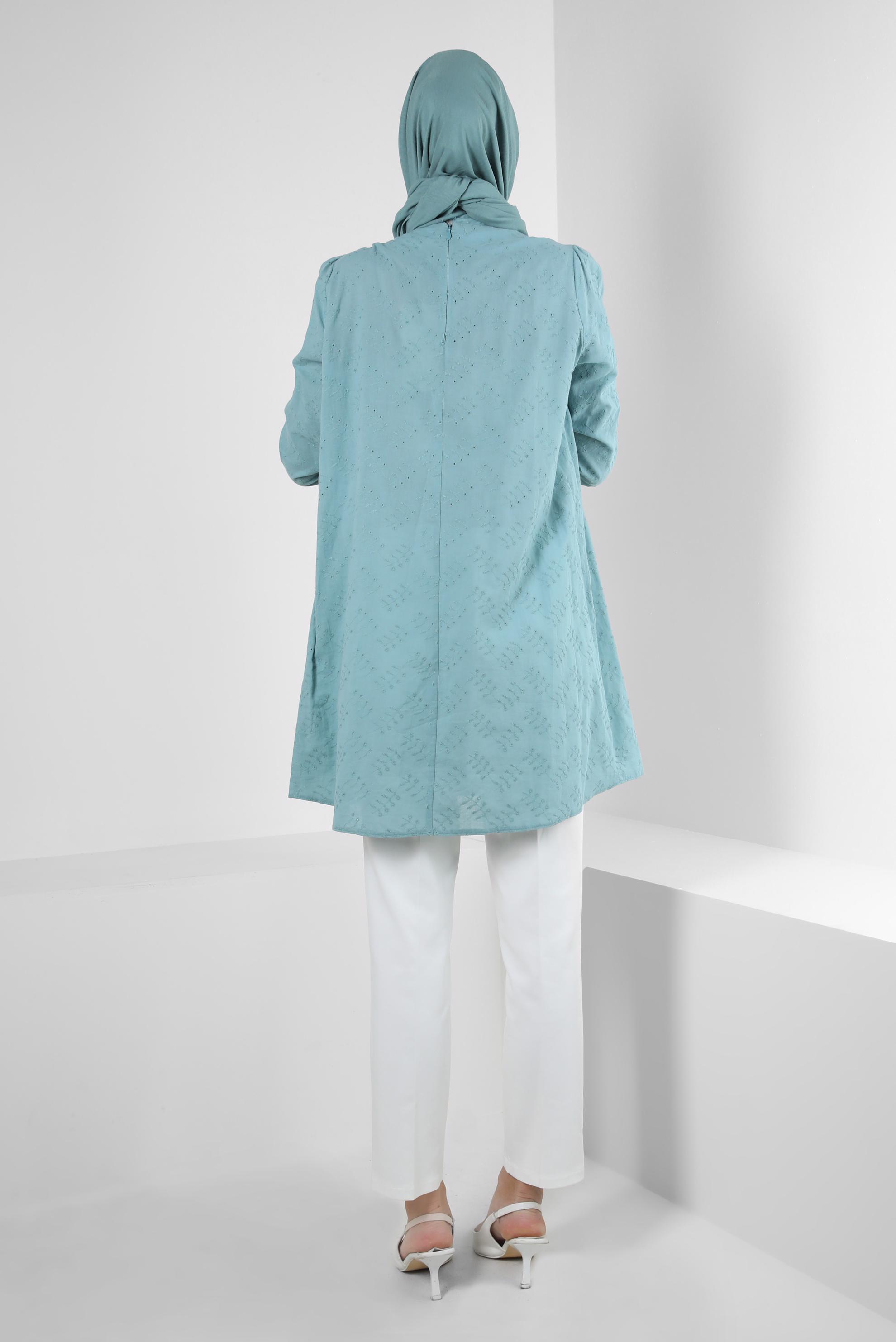 Tesettür giyim BEYAZ DAR PAÇA ÇİFT DÜĞMELİ PANTOLON 70525