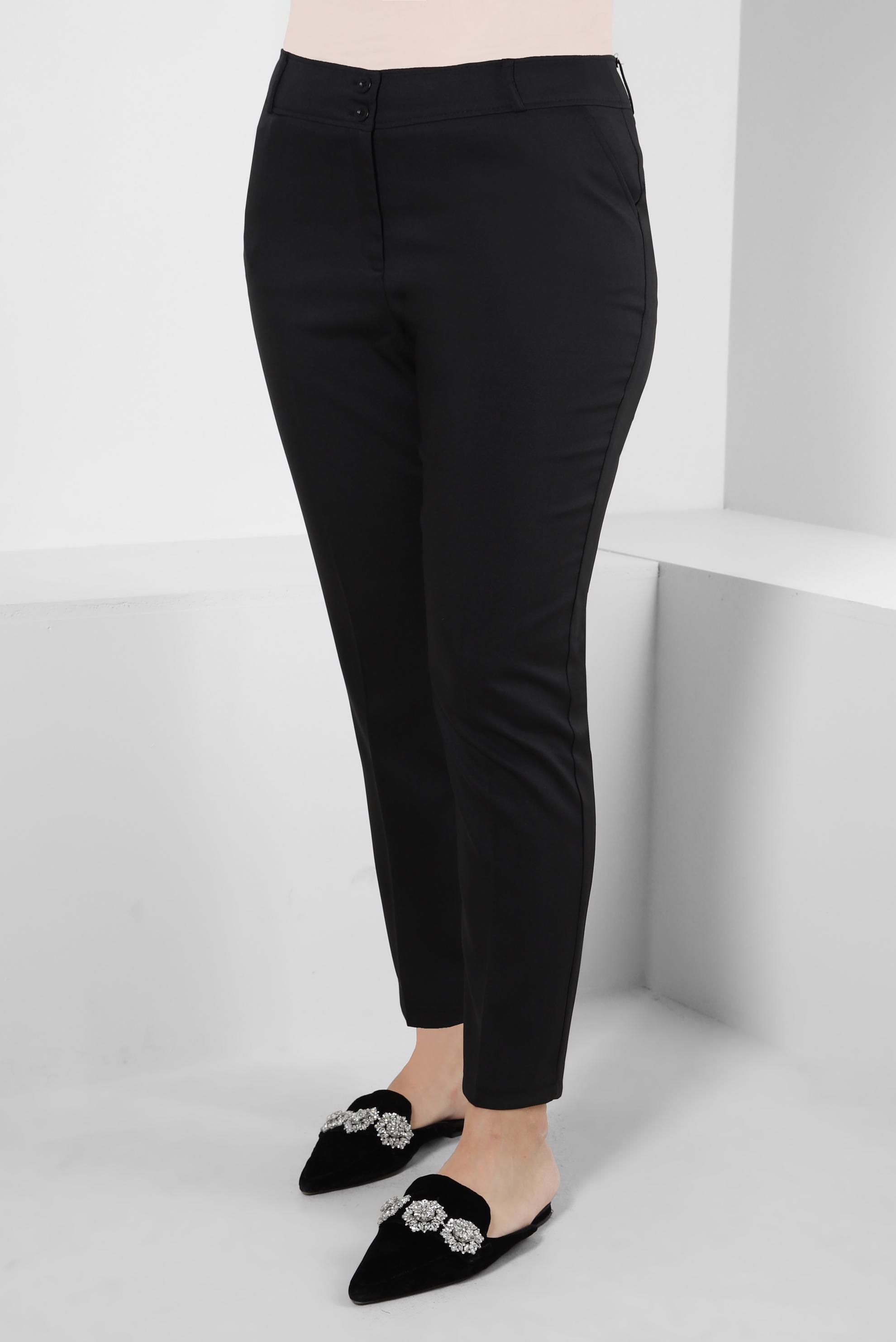 Tesettür giyim SİYAH CEP DETAYLI BORU PAÇA PANTOLON 70526