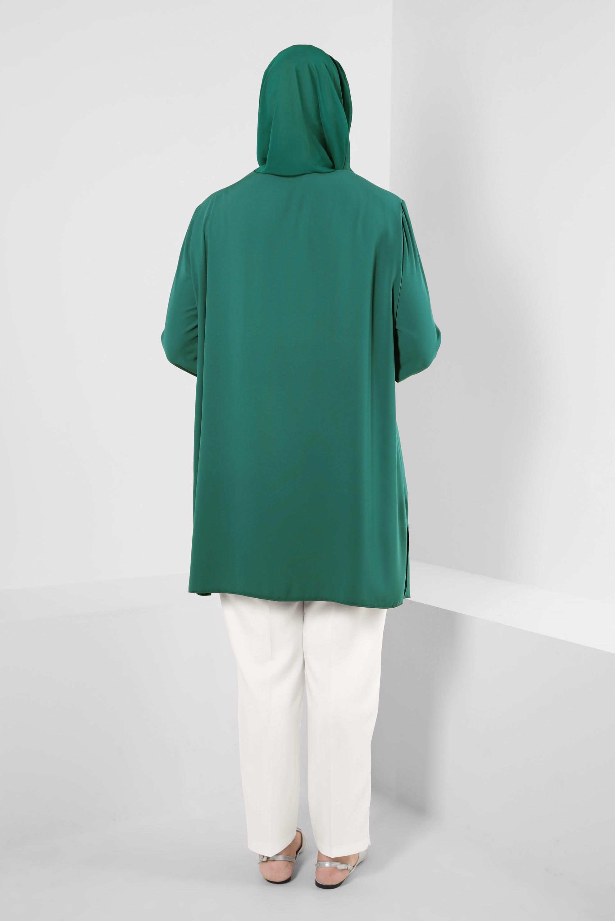 Tesettür giyim BEYAZ CEP DETAYLI BORU PAÇA PANTOLON 70526