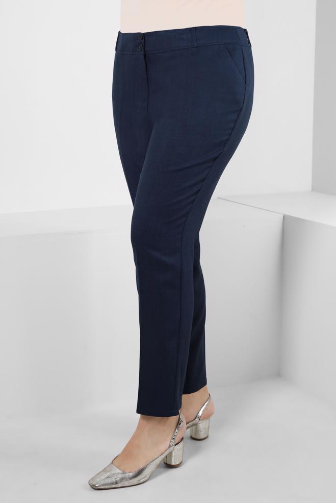 Vêtements hijab BLEU MARINE PANTALON COUPE DROITE AVEC POCHE 70526 - ALVİNA