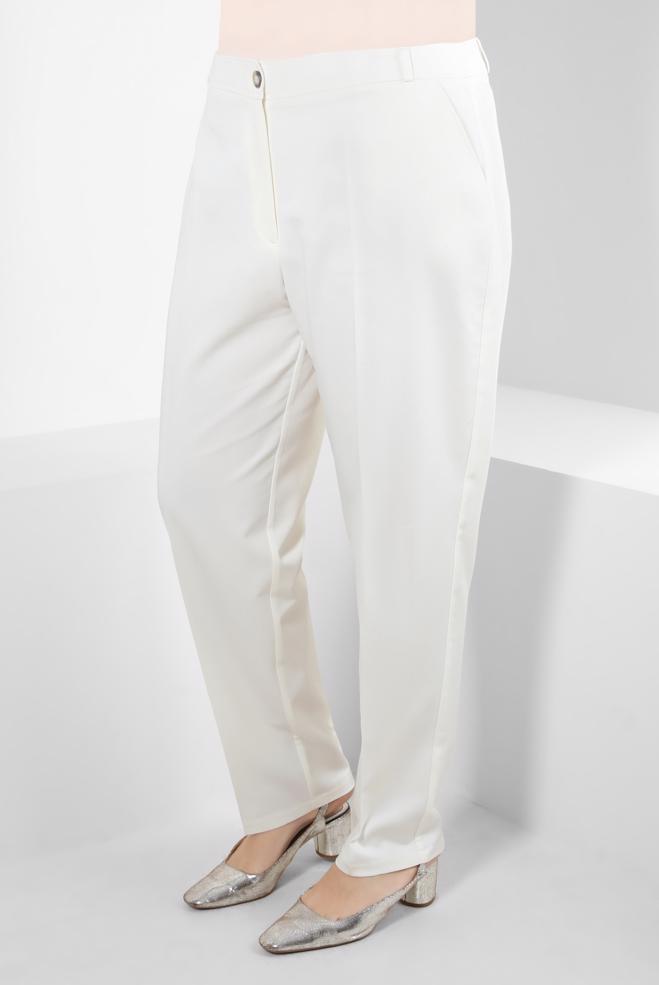 Tesettür giyim BEYAZ CEP DETAYLI PANTOLON 70527 - ALVİNA