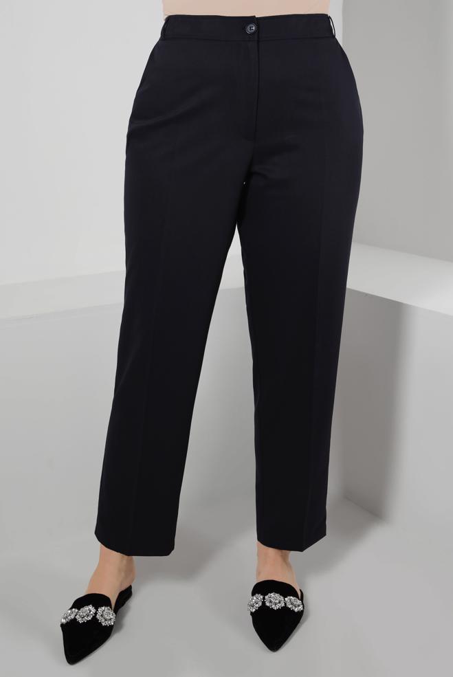 Vêtements hijab BLEU MARINE PANTALON AVEC DÉTAIL DE POCHE 70527 - ALVİNA