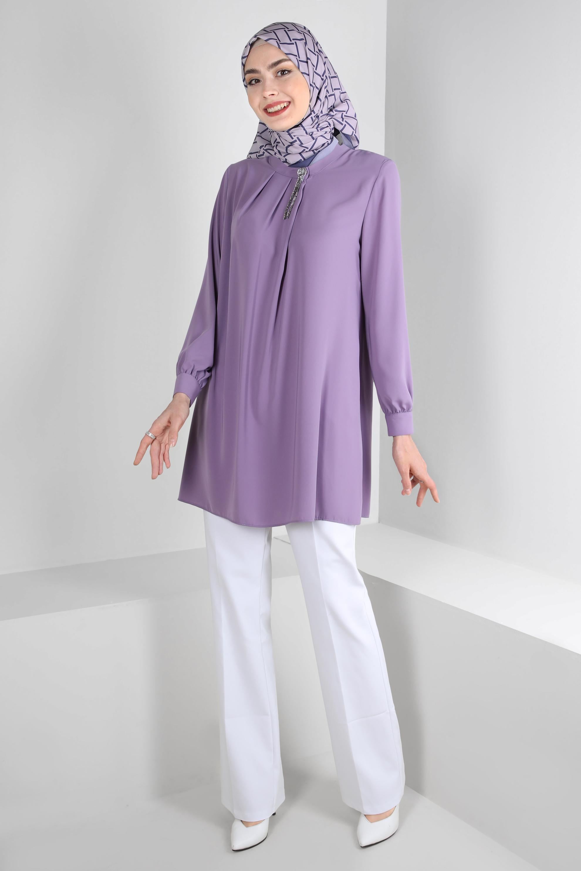 Tesettür giyim BEYAZ İSPANYOL PAÇA KLASİK PANTOLON 70532