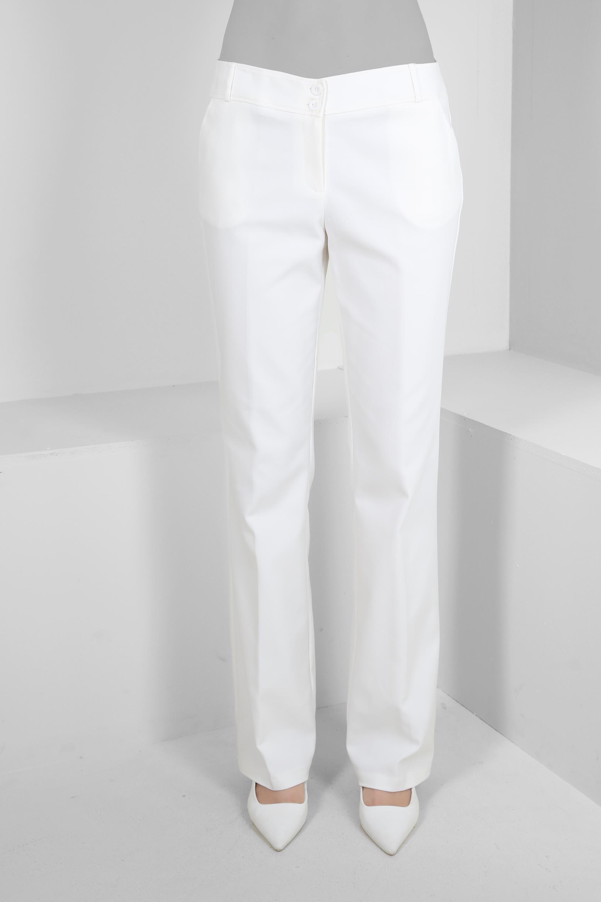 Tesettür giyim BEYAZ İSPANYOL PAÇA KLASİK PANTOLON 70532