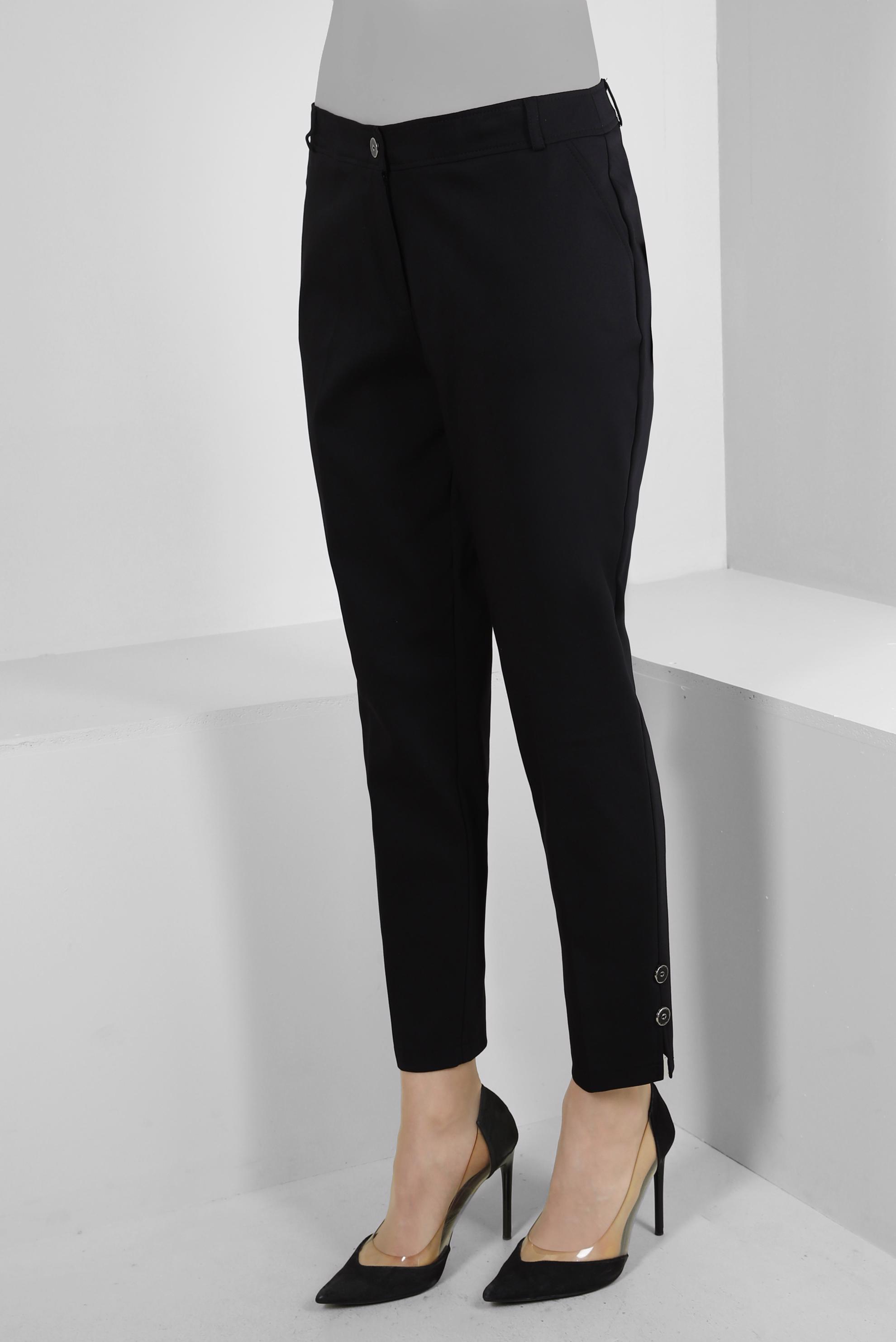 Tesettür giyim SİYAH DÜĞME DETAYLI KLASİK PANTOLON 70533