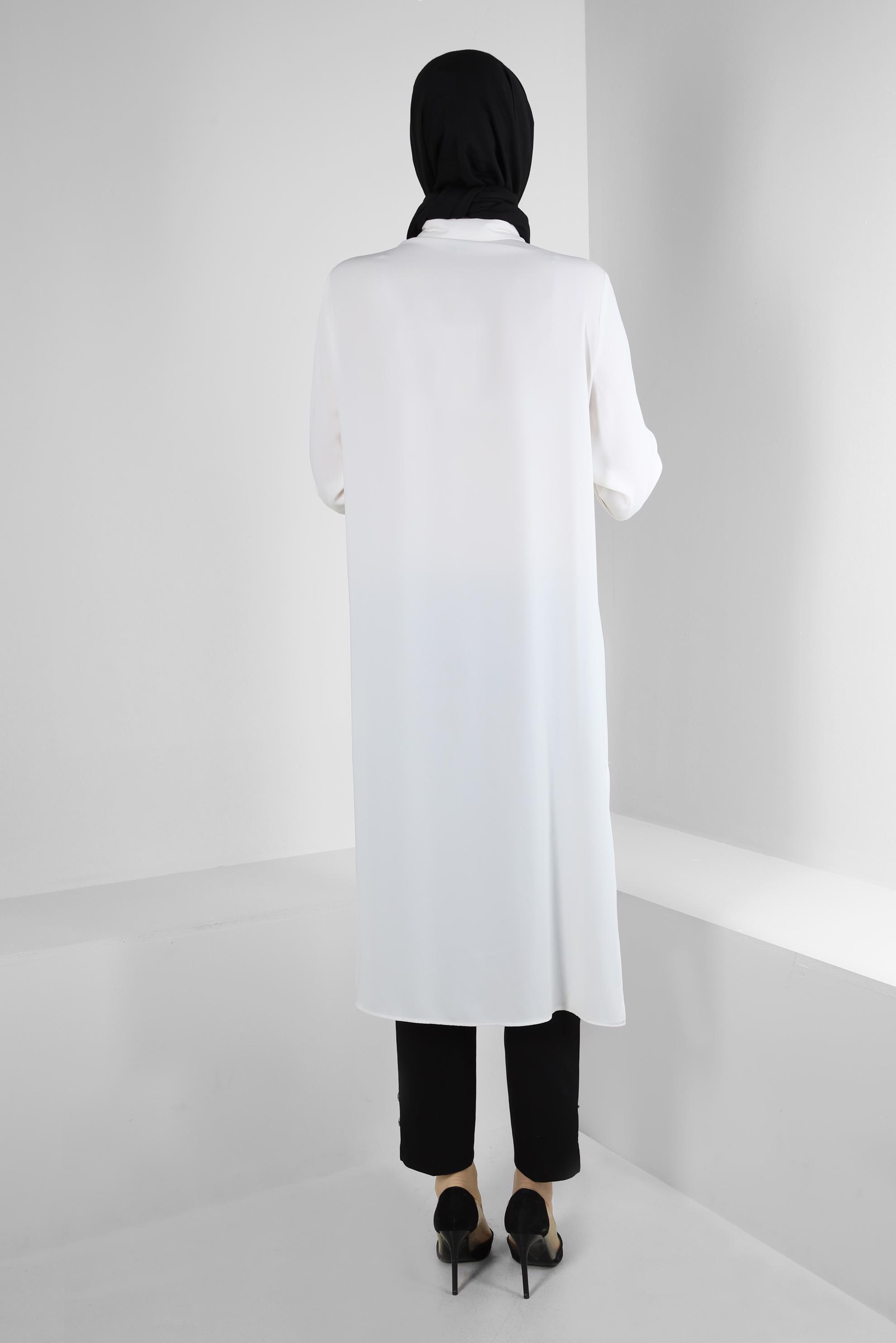 Tesettür giyim SİYAH DÜĞME DETAYLI KLASİK PANTOLON 70533