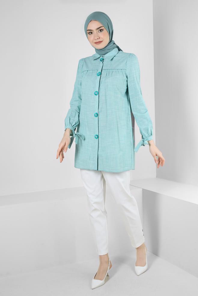 Tesettür giyim  DÜĞME DETAYLI KLASİK PANTOLON 70533 - ALVİNA