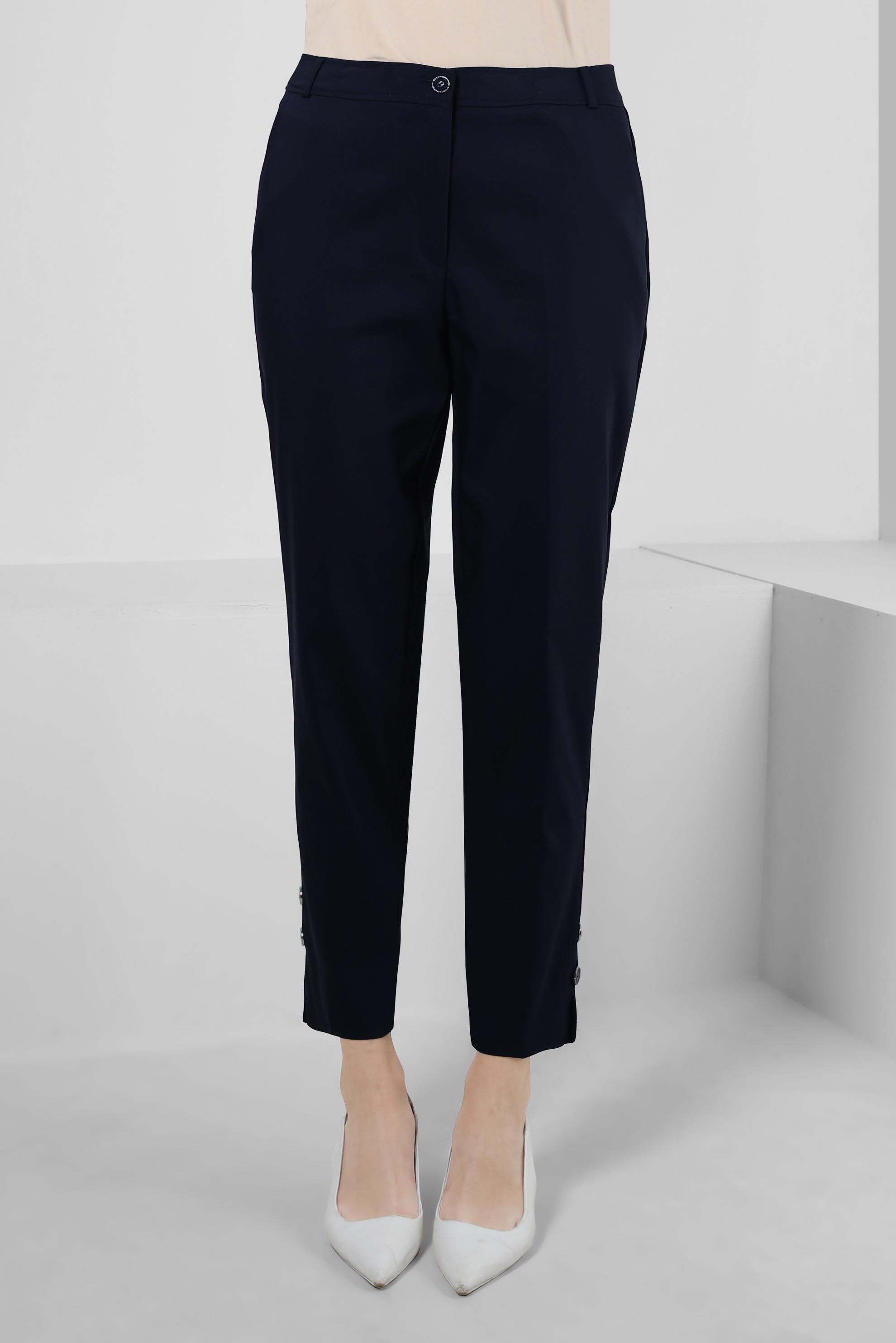 Tesettür giyim LACİVERT DÜĞME DETAYLI KLASİK PANTOLON 70533