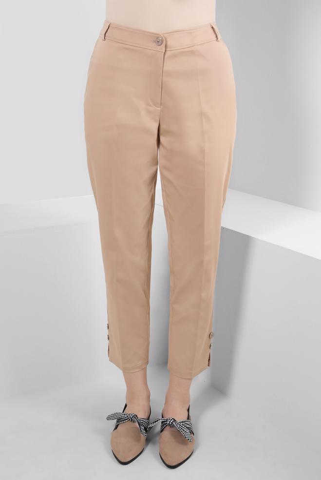 Tesettür giyim  DÜĞME DETAYLI YÜKSEK BEL PANTOLON 70533-1 - ALVİNA