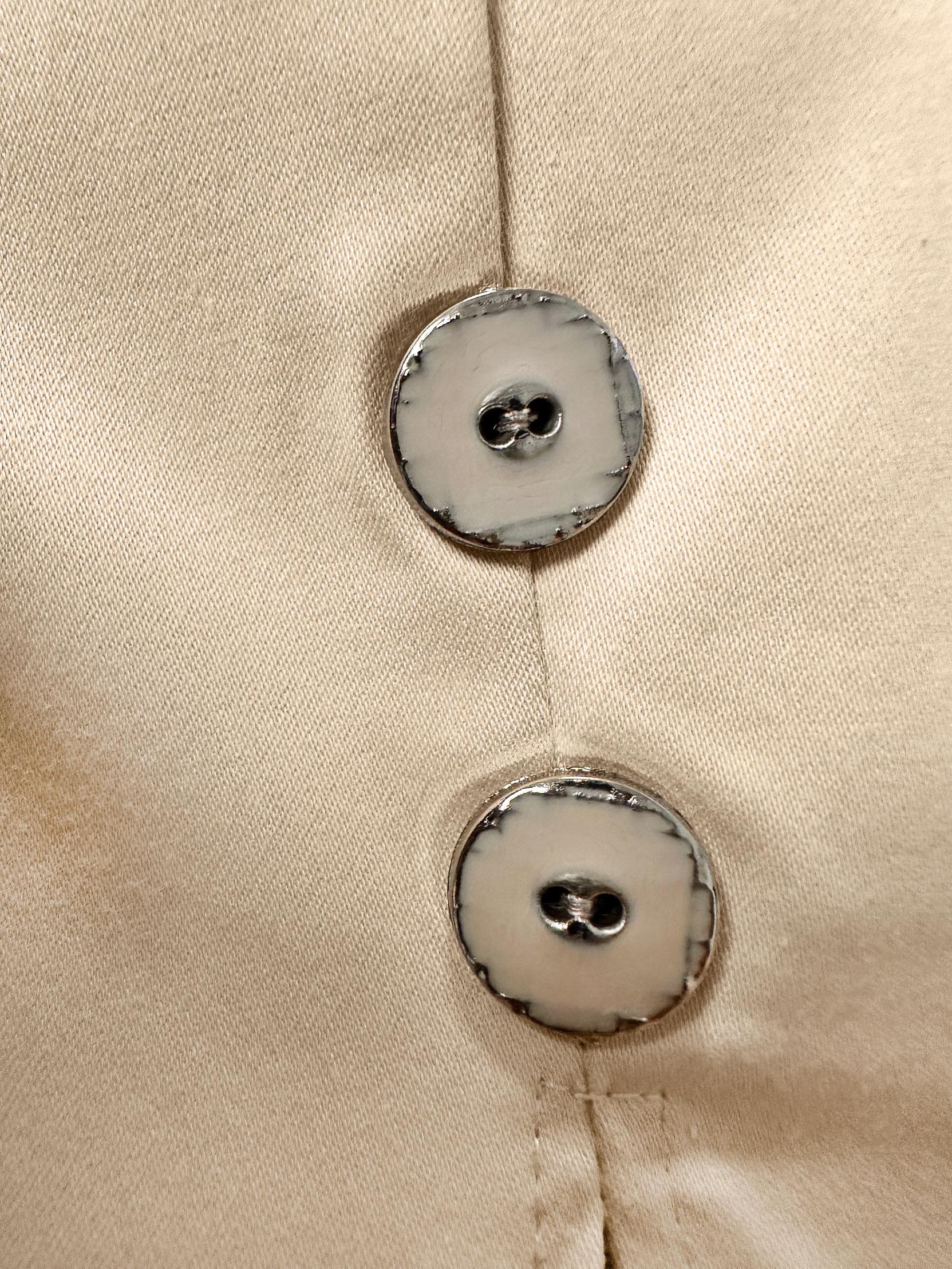 Tesettür giyim BEJ DÜĞME DETAYLI YÜKSEK BEL PANTOLON 70533-1