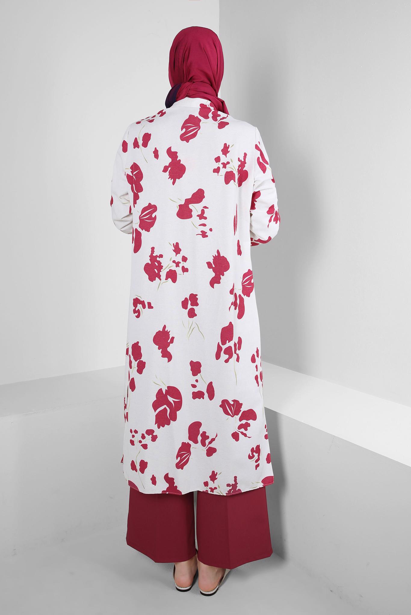 Tesettür giyim BORDO GENİŞ PAÇA KLASİK PANTOLON 70535