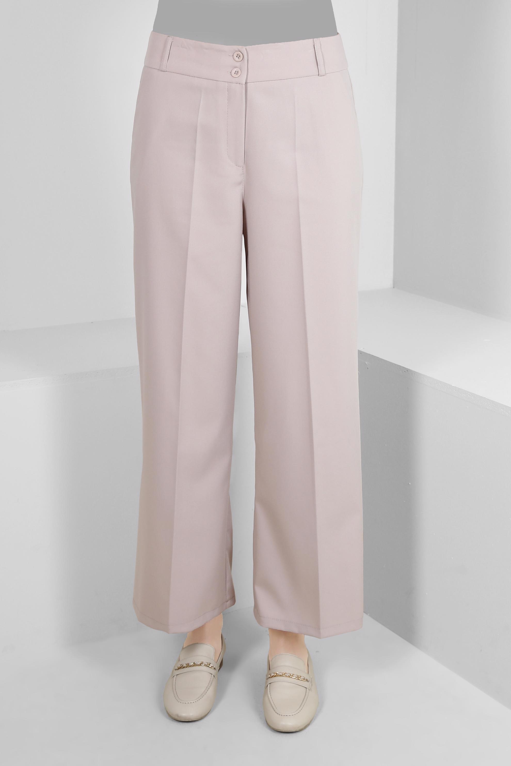 Tesettür giyim BEJ GENİŞ PAÇA KLASİK PANTOLON 70535