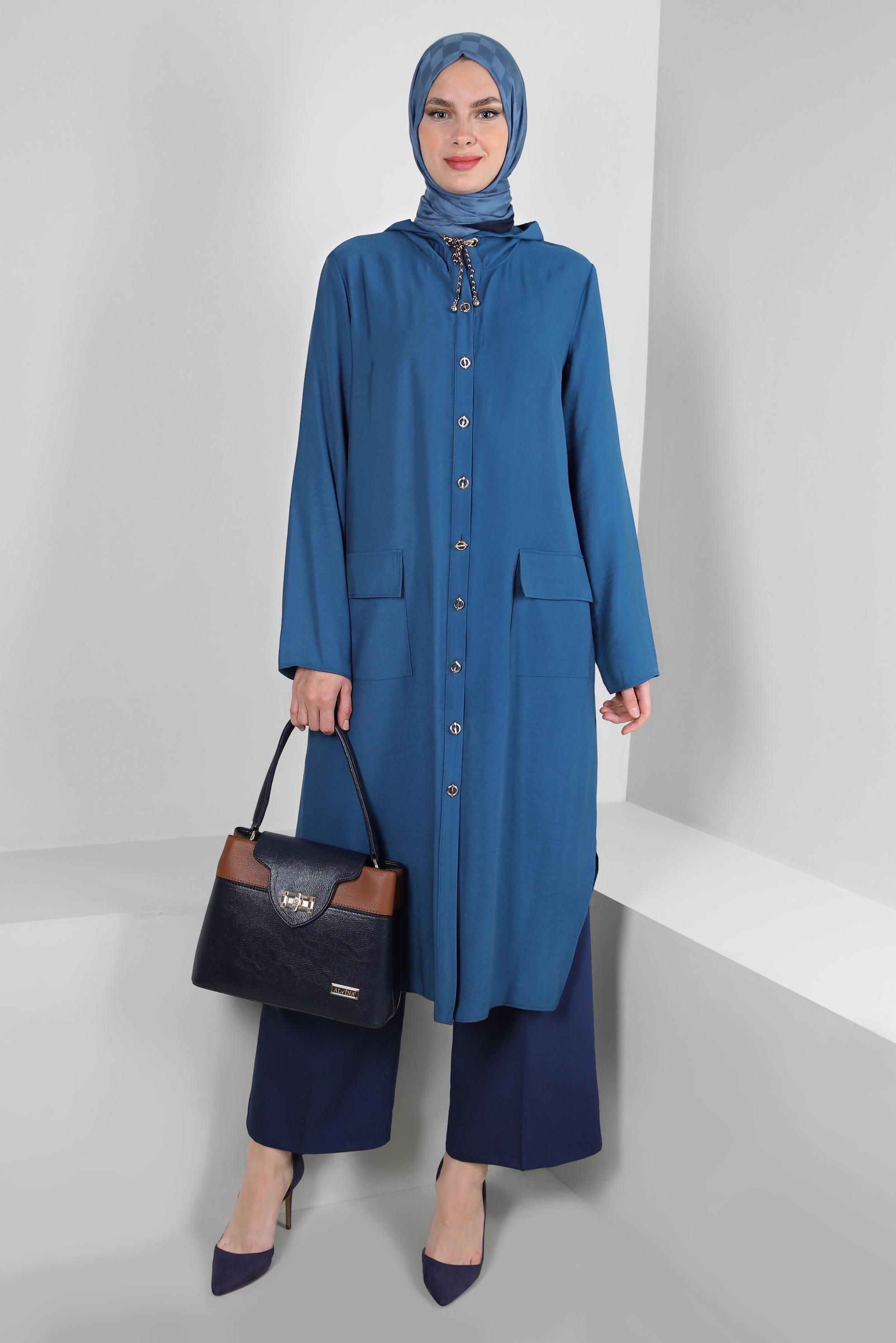 Tesettür giyim LACİVERT GENİŞ PAÇA KLASİK PANTOLON 70535