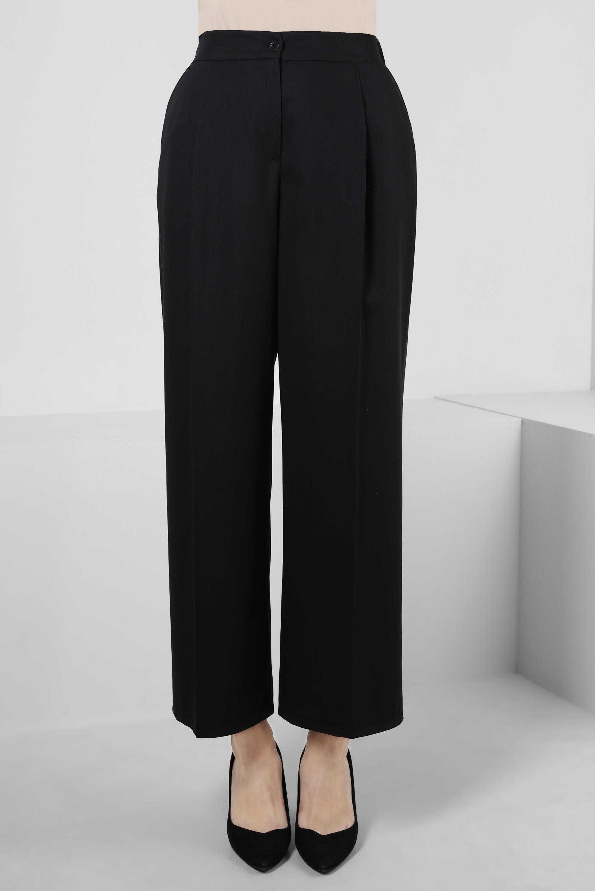 Tesettür giyim SİYAH GENİŞ PAÇA KLASİK PANTOLON 70536