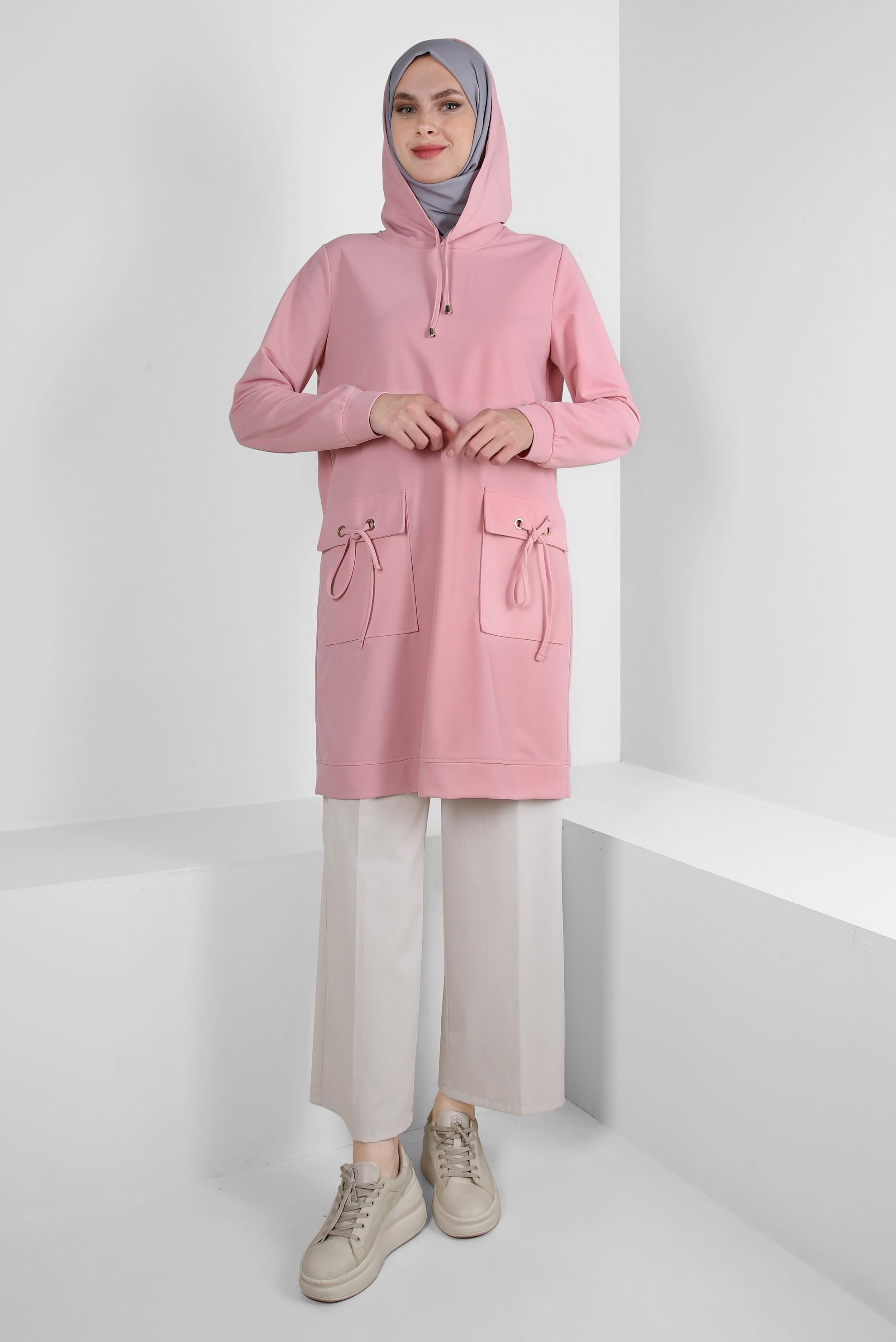 Tesettür giyim BEJ GENİŞ PAÇA KLASİK PANTOLON 70536