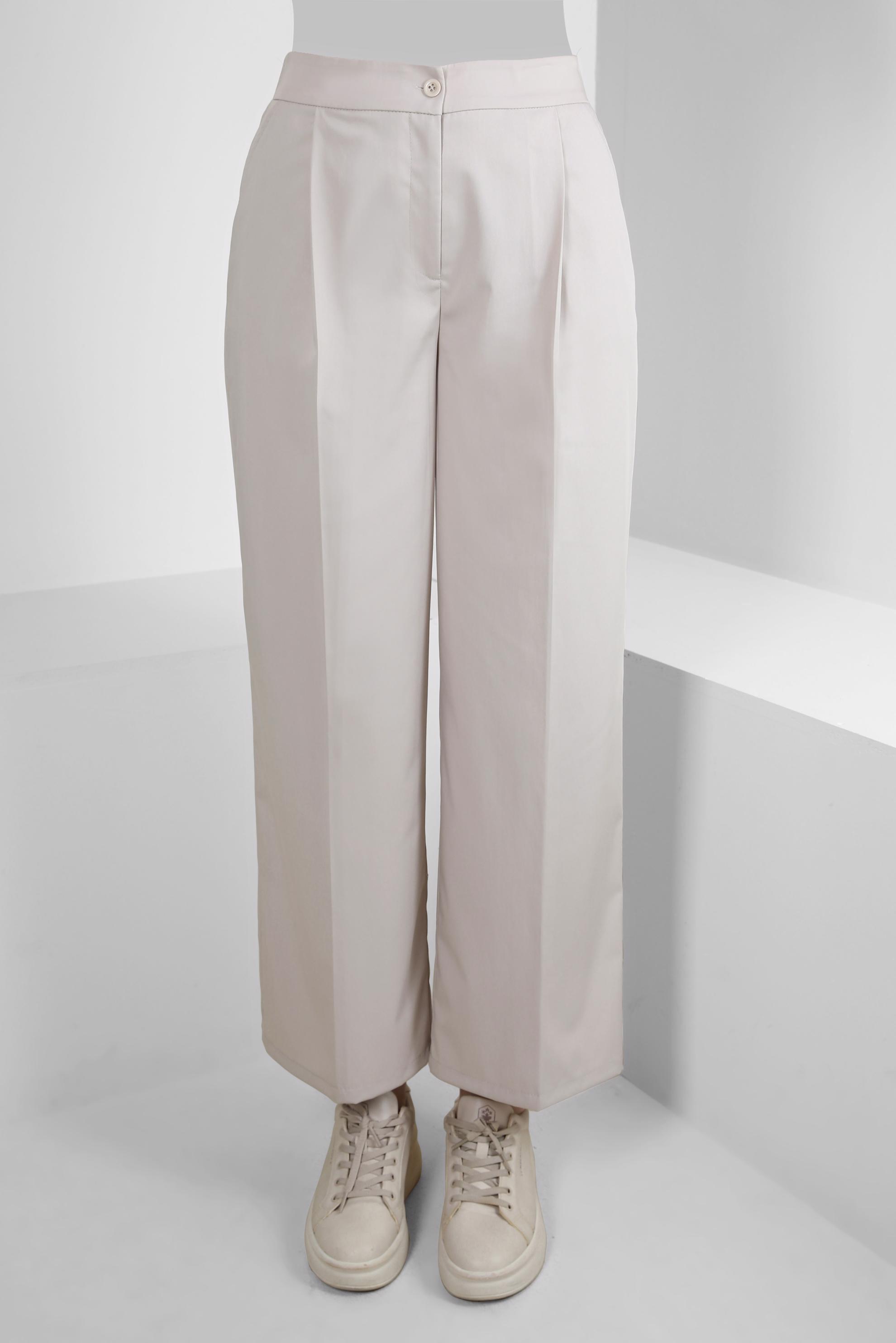 Tesettür giyim BEJ GENİŞ PAÇA KLASİK PANTOLON 70536