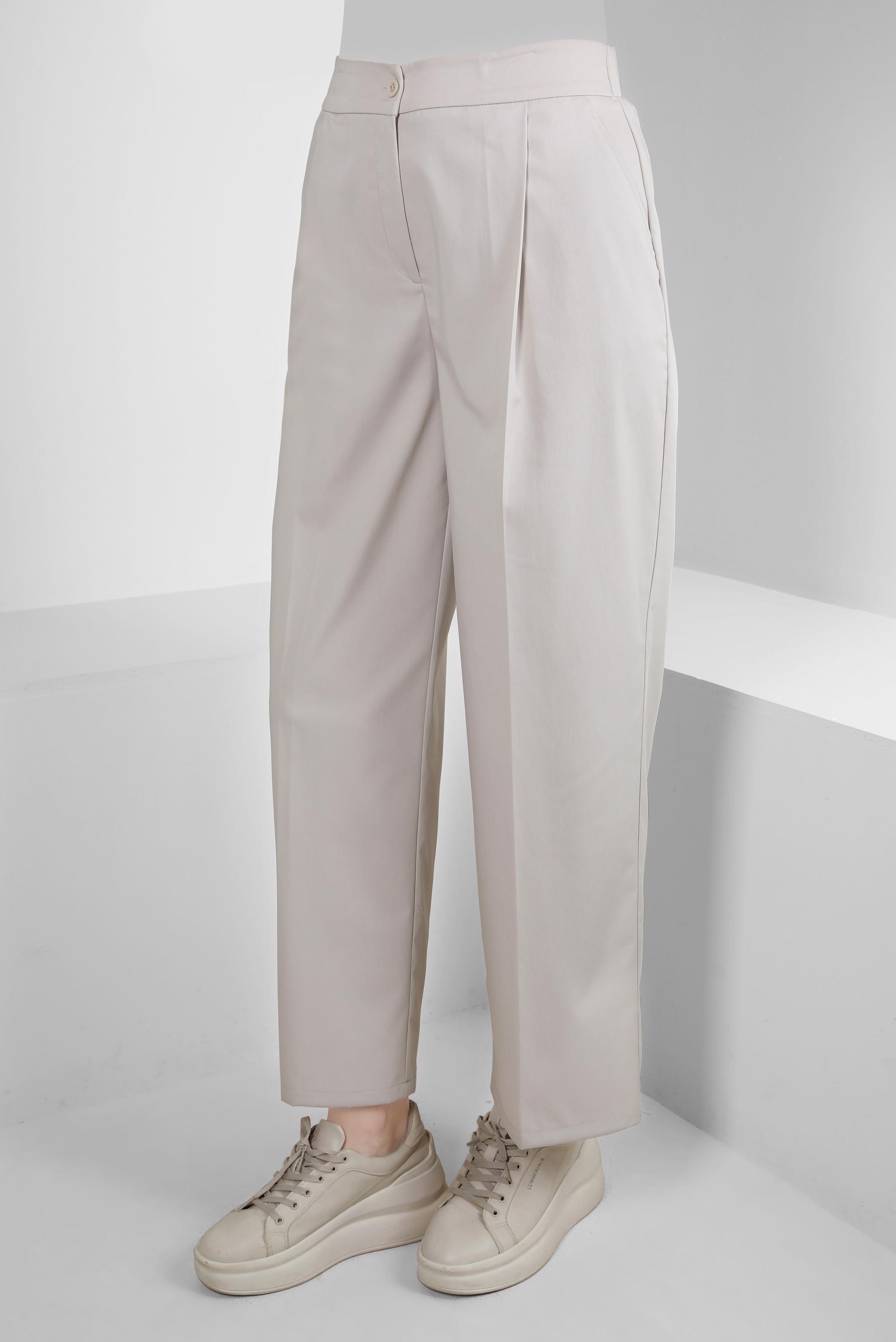 Tesettür giyim BEJ GENİŞ PAÇA KLASİK PANTOLON 70536