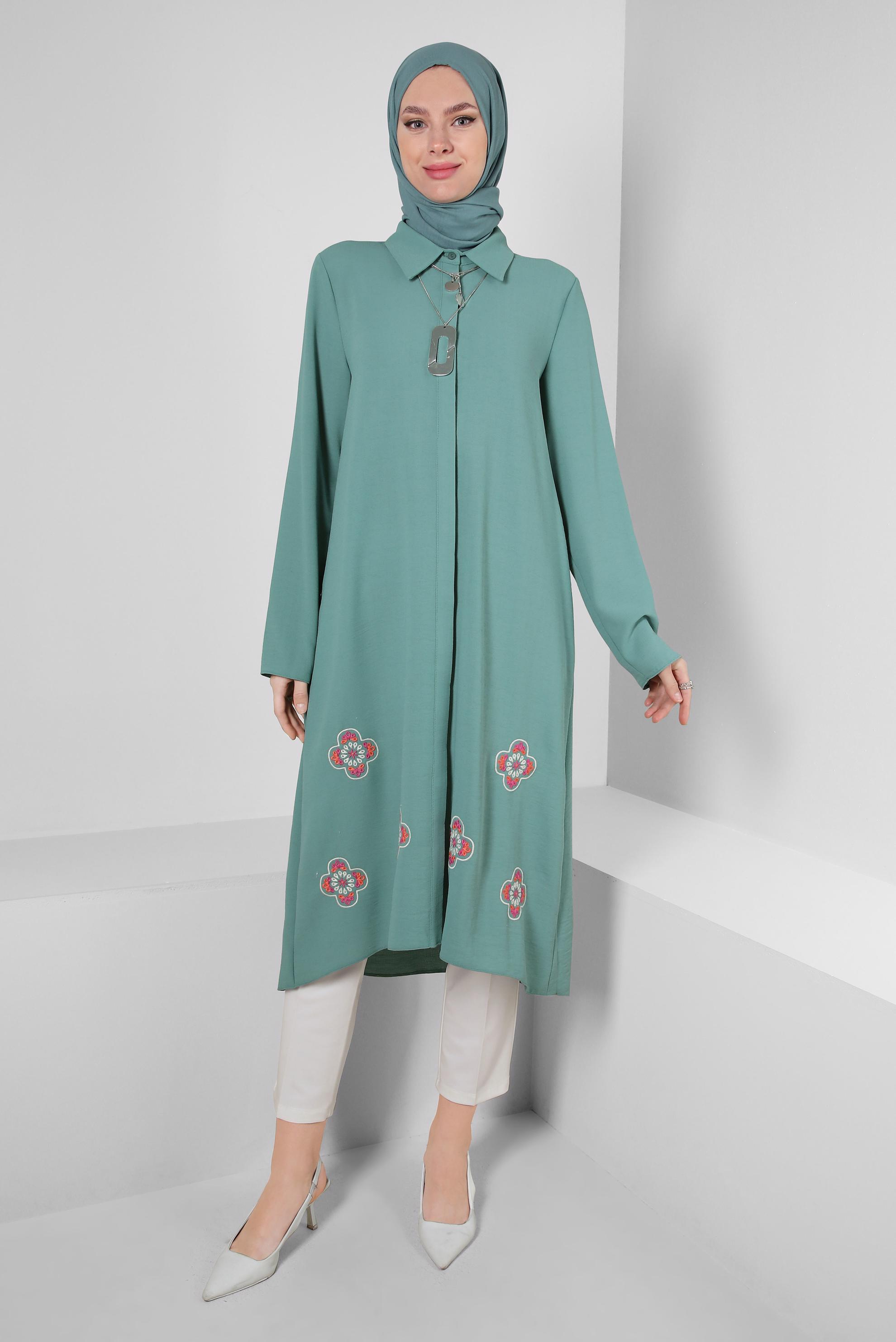 Tesettür giyim BEYAZ YÜKSEK BEL DAR PAÇA PANTOLON 70537