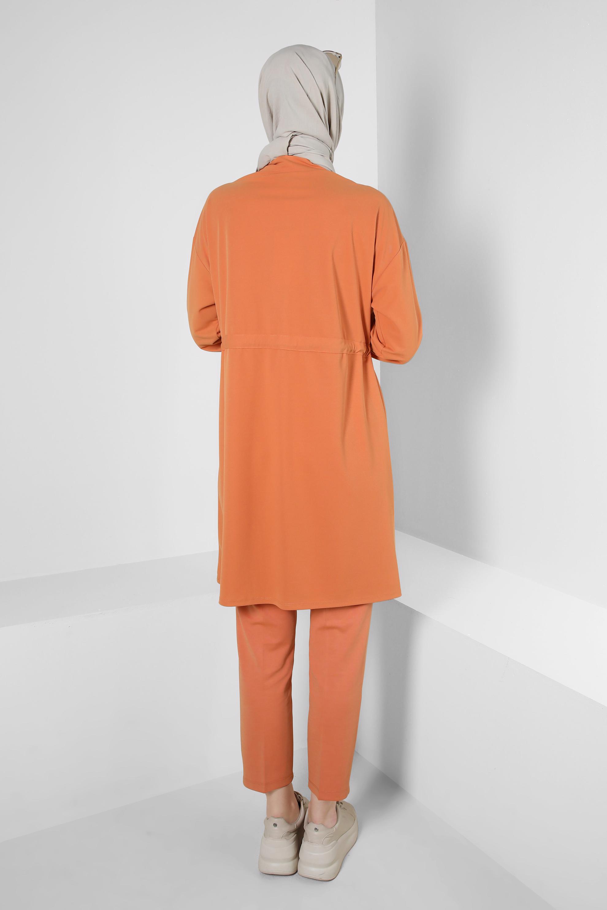 Tesettür giyim TURUNCU YÜKSEK BEL DAR PAÇA PANTOLON 70537