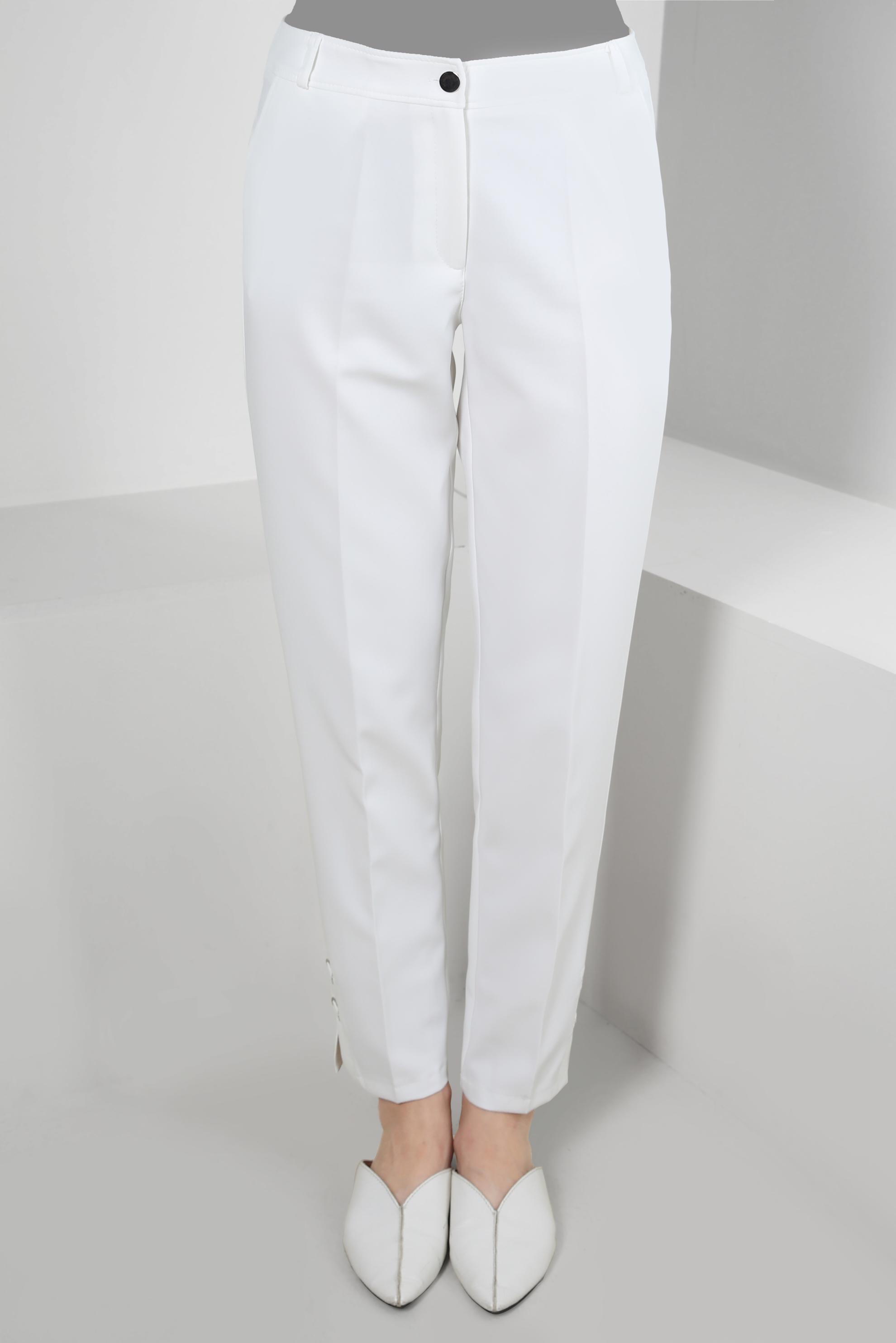 Tesettür giyim BEYAZ DAR PAÇA KLASİK PANTOLON 70538