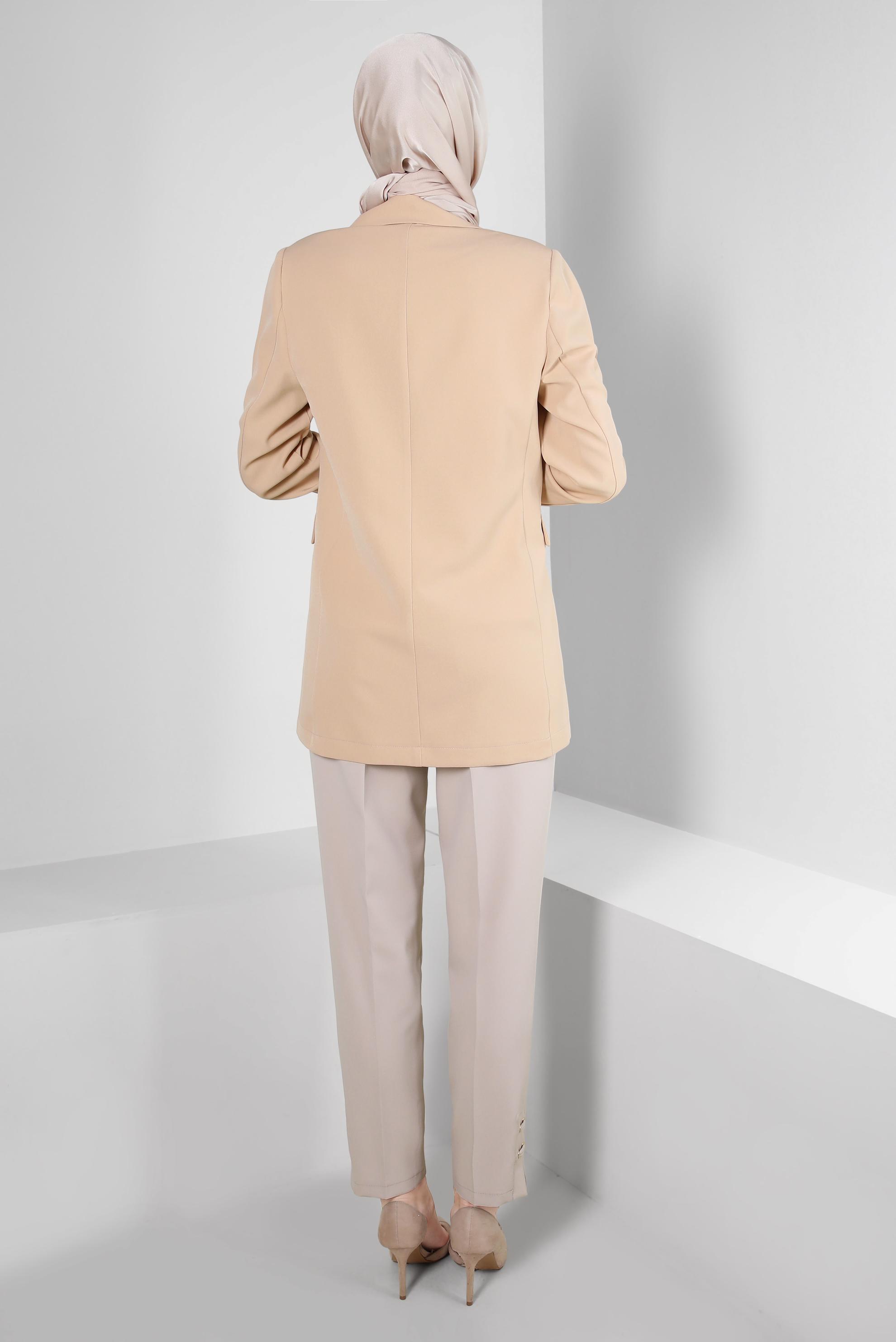 Tesettür giyim BEJ DAR PAÇA KLASİK PANTOLON 70538